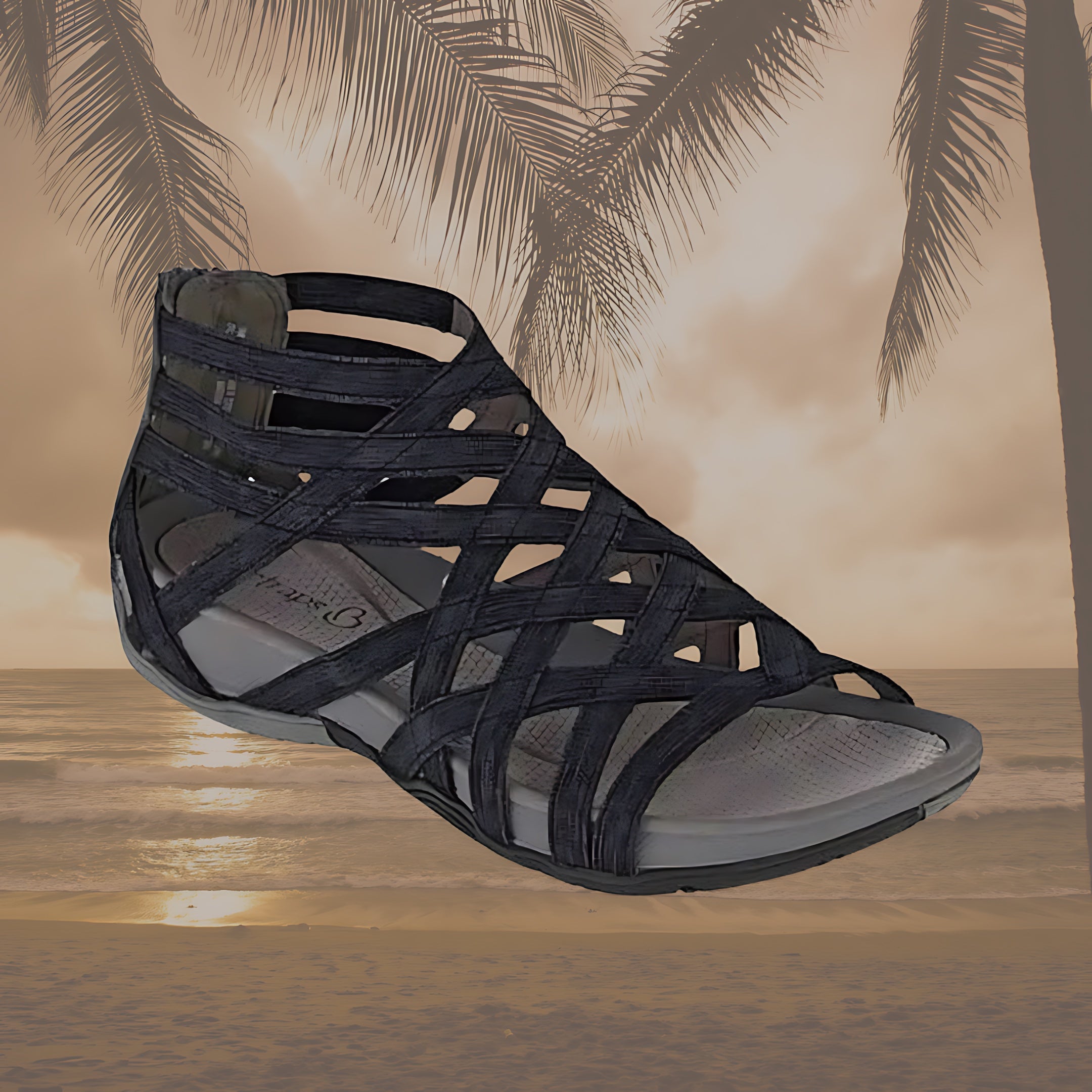 Diana – Woven Cutout Closed Toe Wedge Sandals