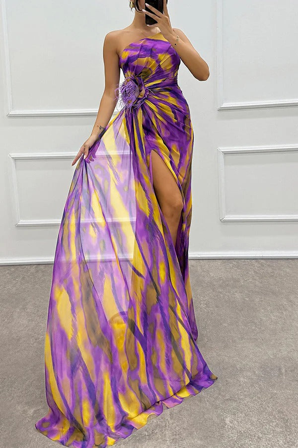 Grace – Chiffon One Shoulder Evening Maxi Dress