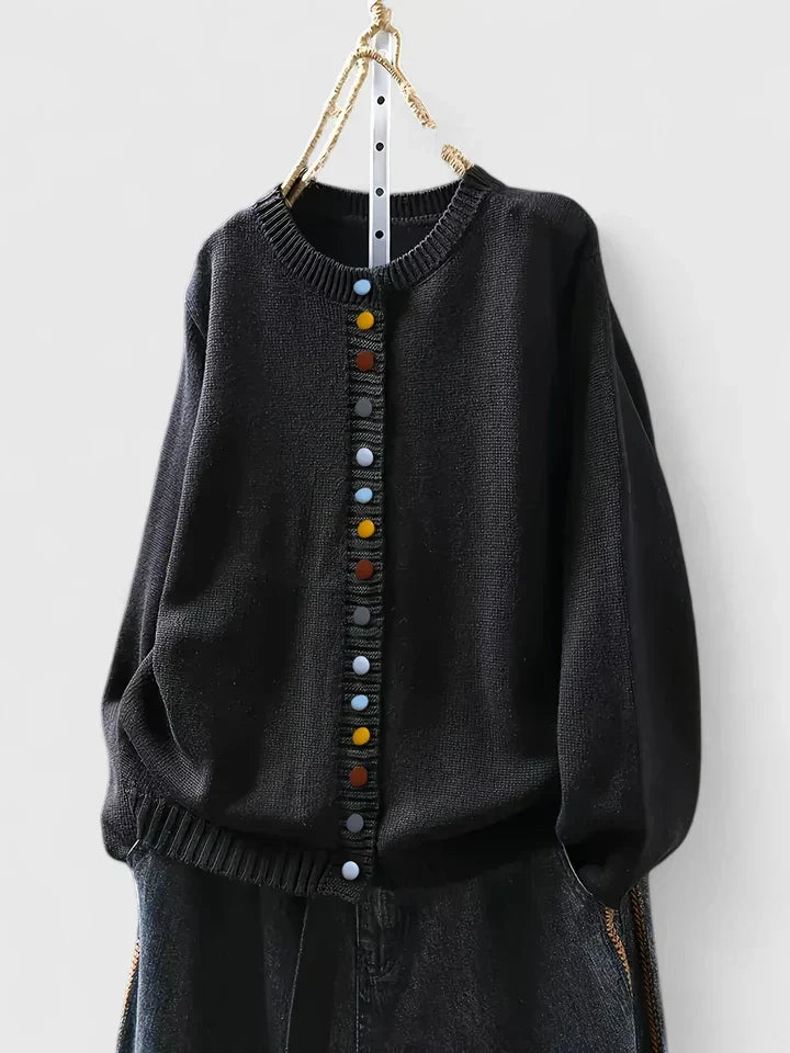 Noelle – Ribbed Knit Button Up Cardigan
