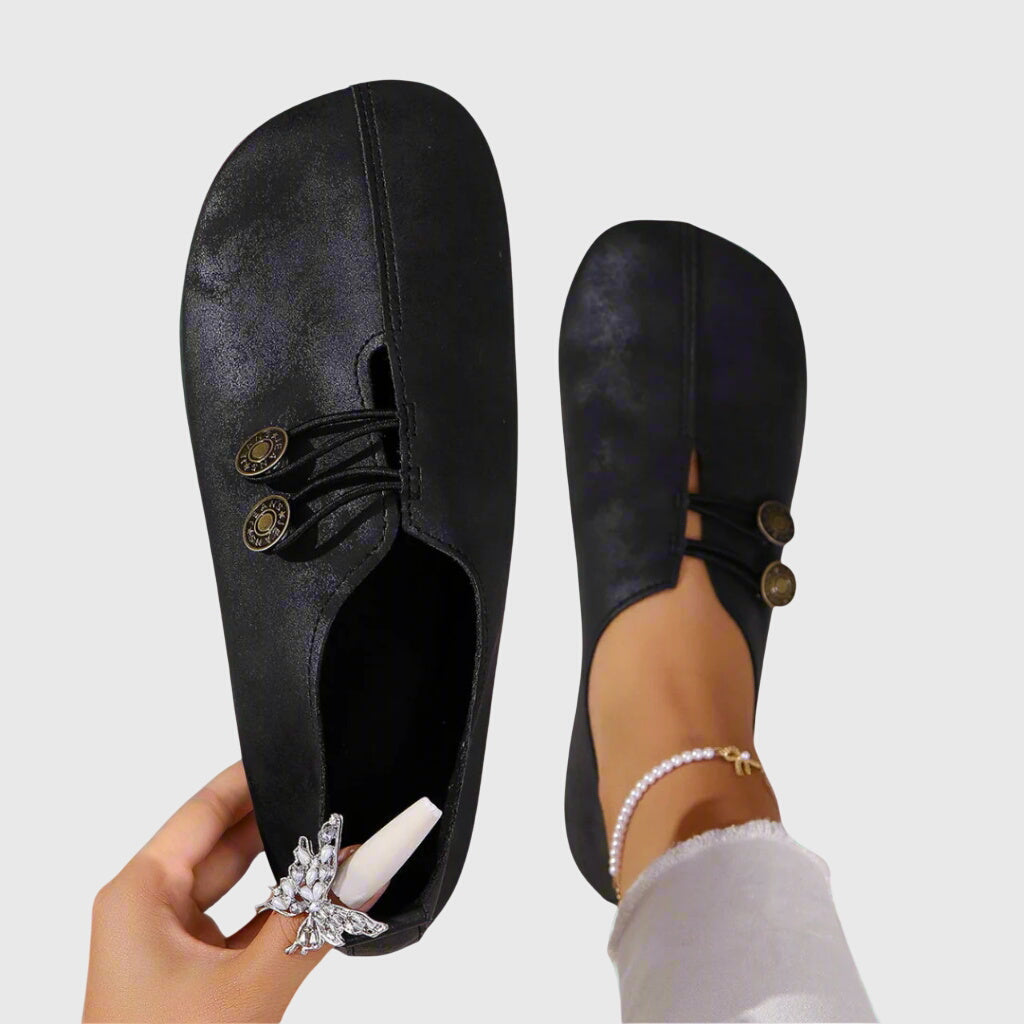 Jolene – Faux Leather Slip On Round Toe Flats