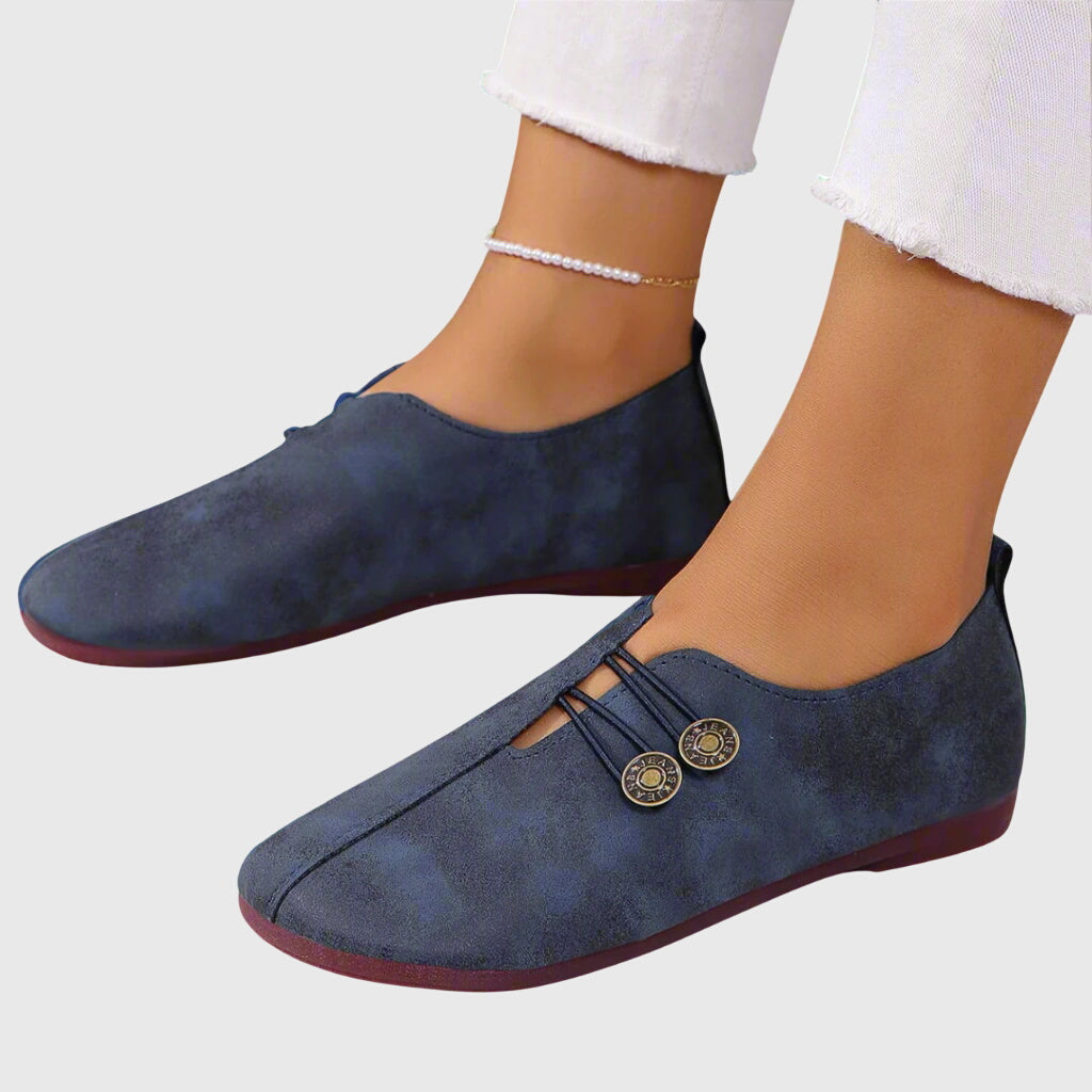 Jolene – Faux Leather Slip On Round Toe Flats