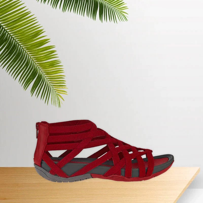 Diana – Woven Cutout Closed Toe Wedge Sandals