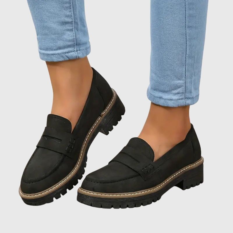 Iris – Suede Chunky Lug Sole Loafers
