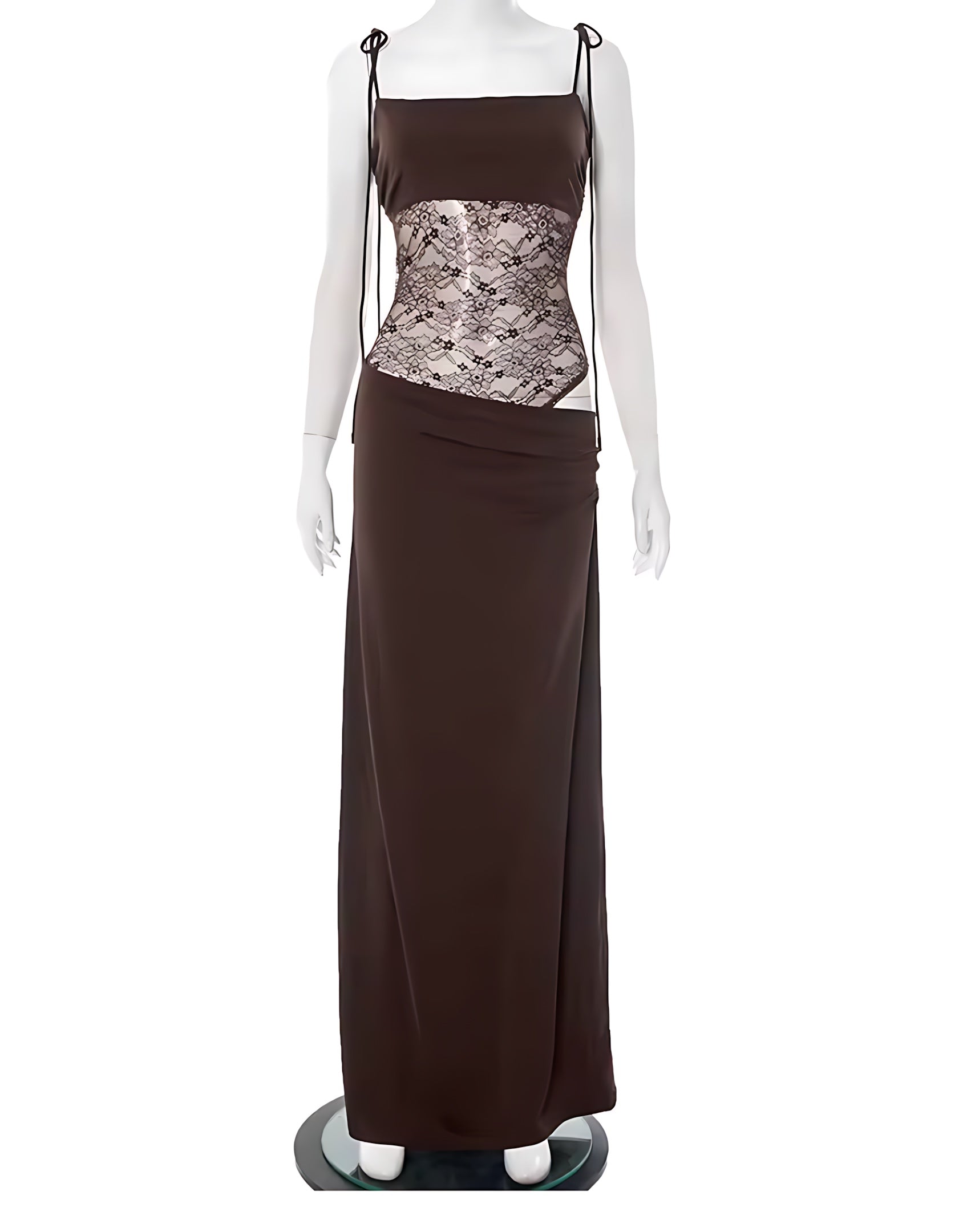 Eden – Lace Panel Bodycon Evening Maxi Dress
