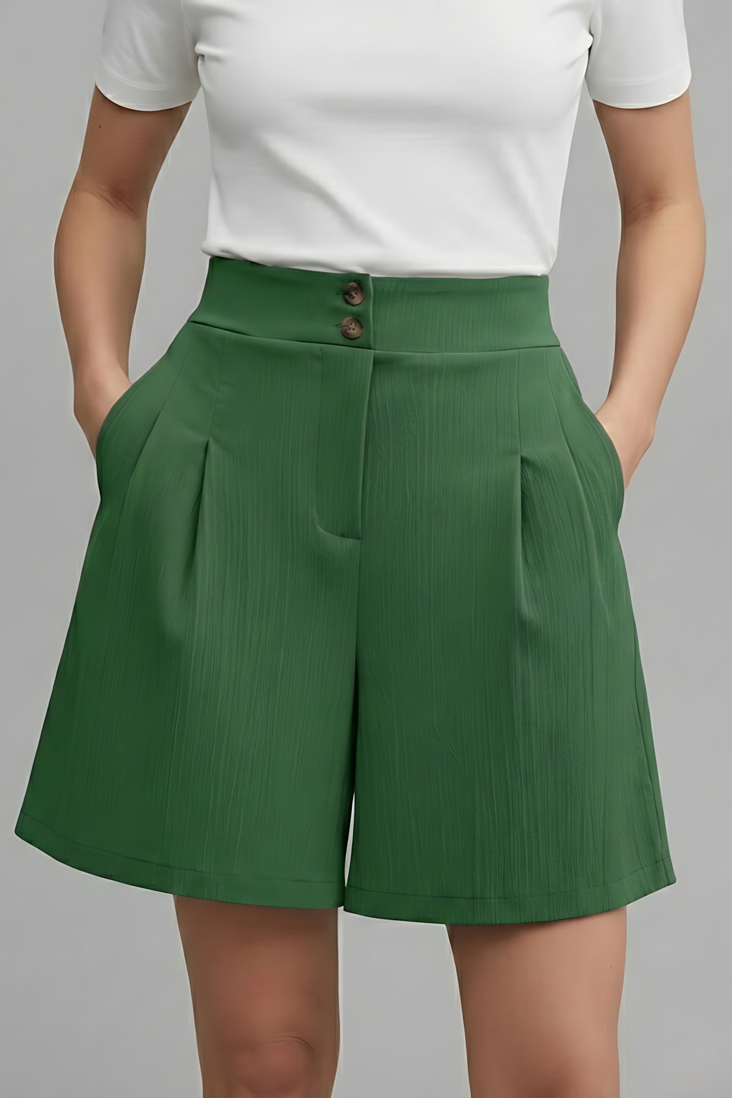 Eden – Pleated High Waist Wide Leg Shorts