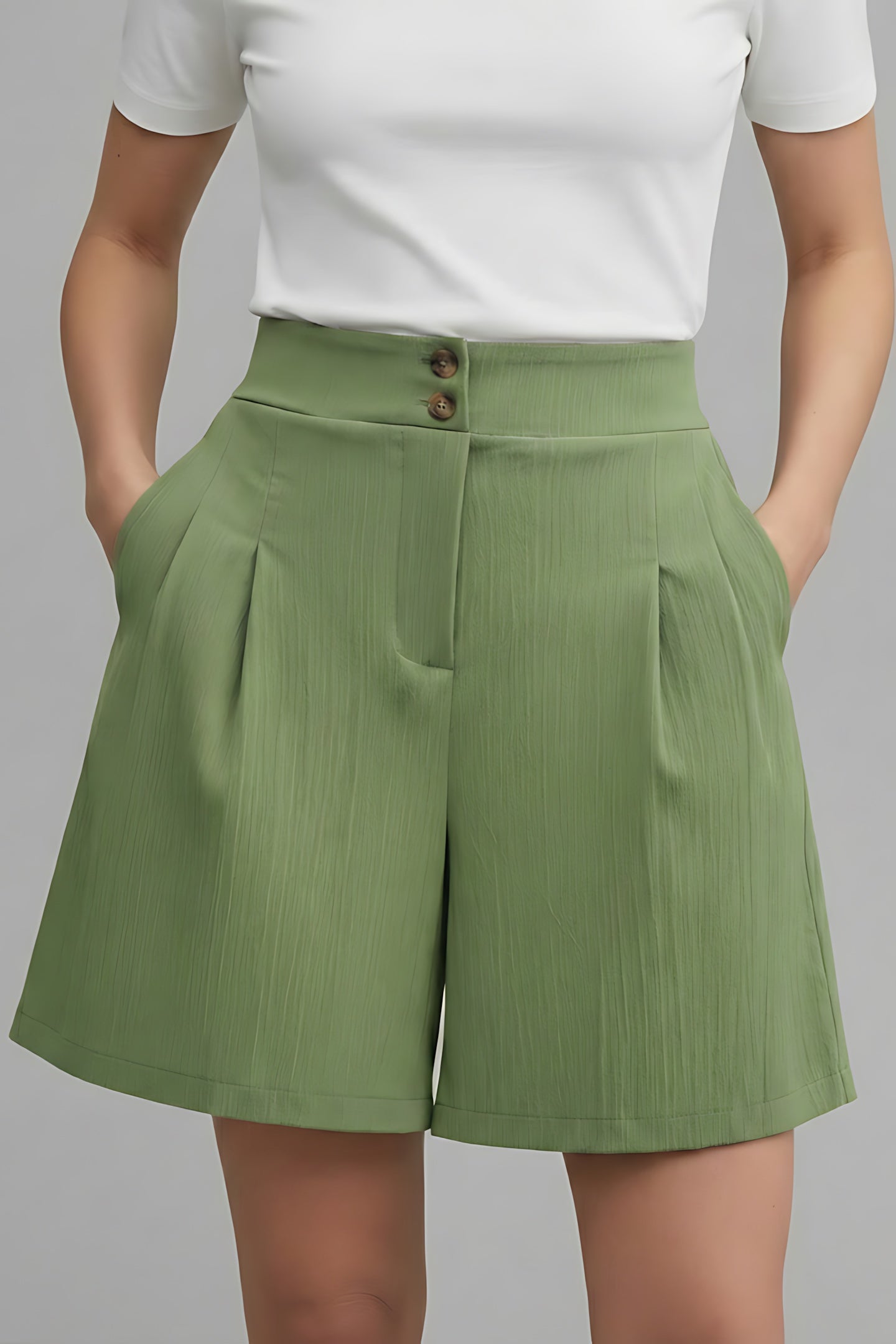 Eden – Pleated High Waist Wide Leg Shorts