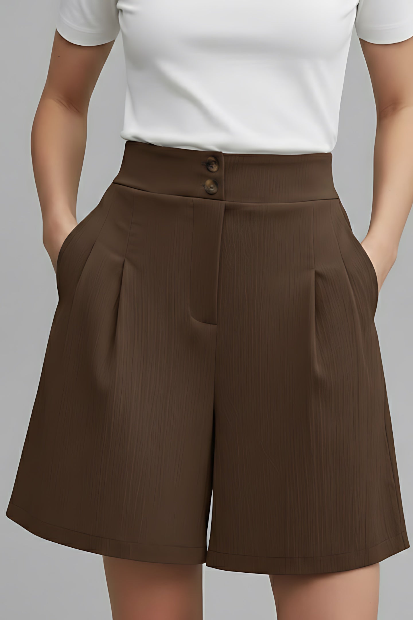 Eden – Pleated High Waist Wide Leg Shorts