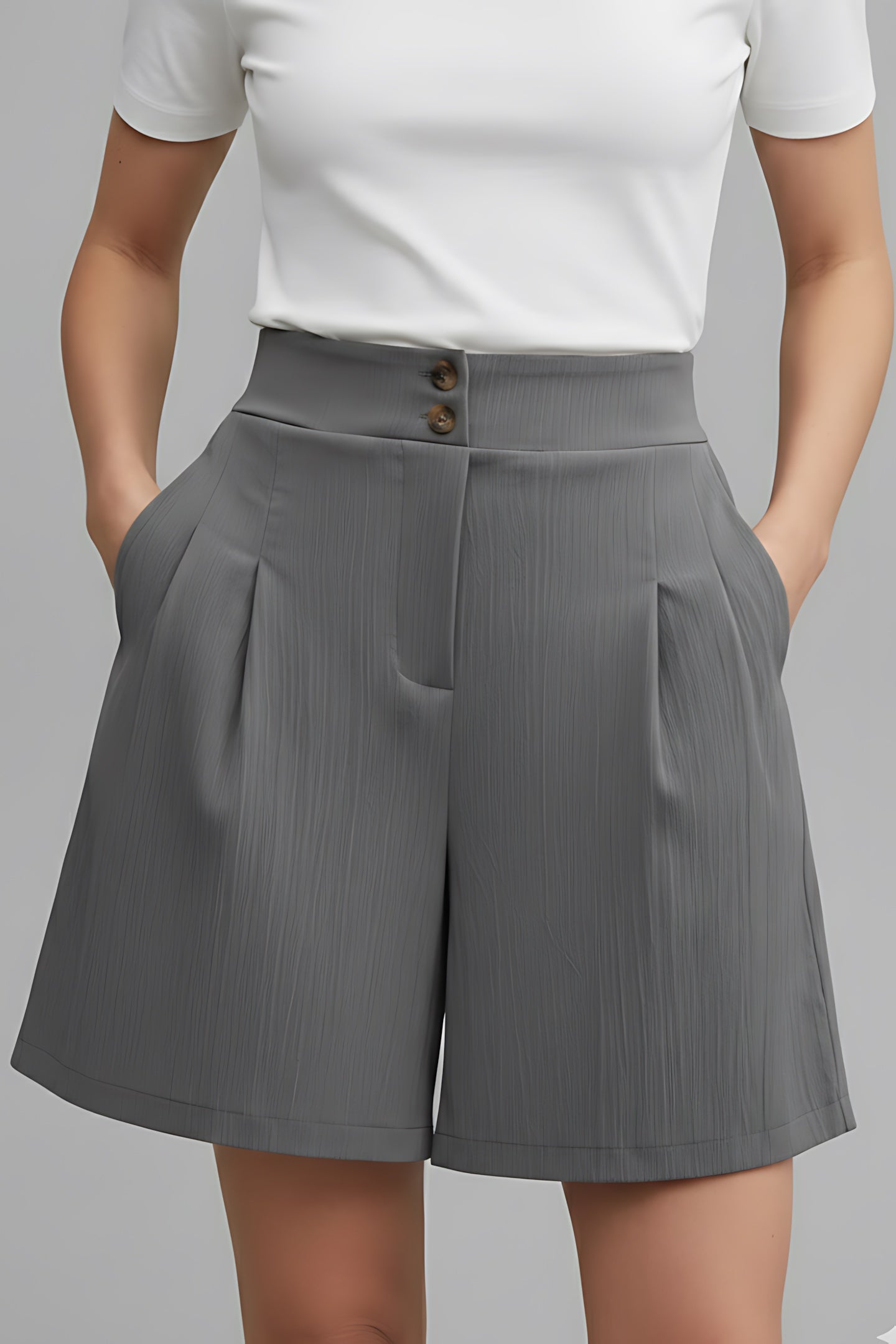 Eden – Pleated High Waist Wide Leg Shorts