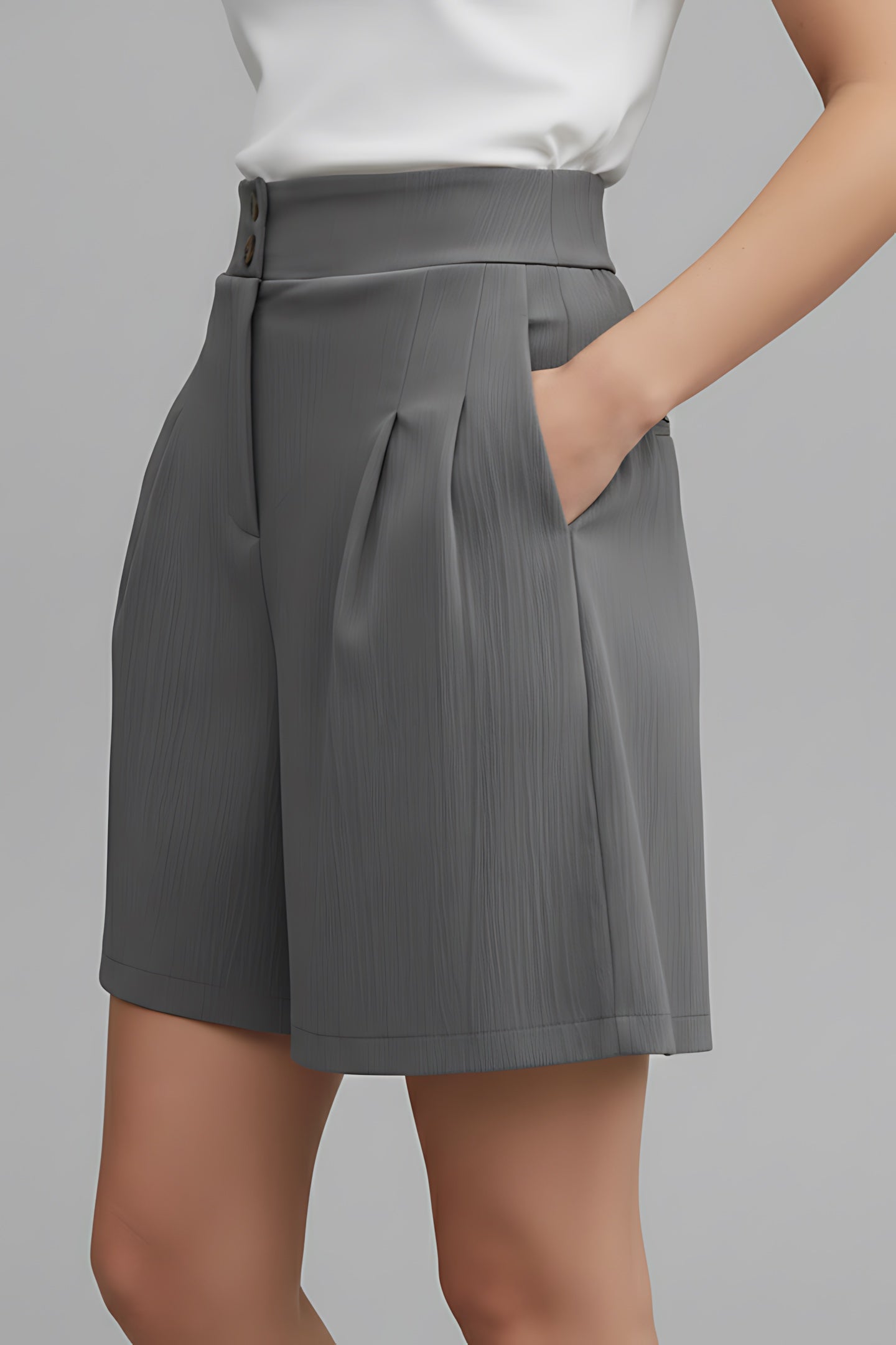 Eden – Pleated High Waist Wide Leg Shorts