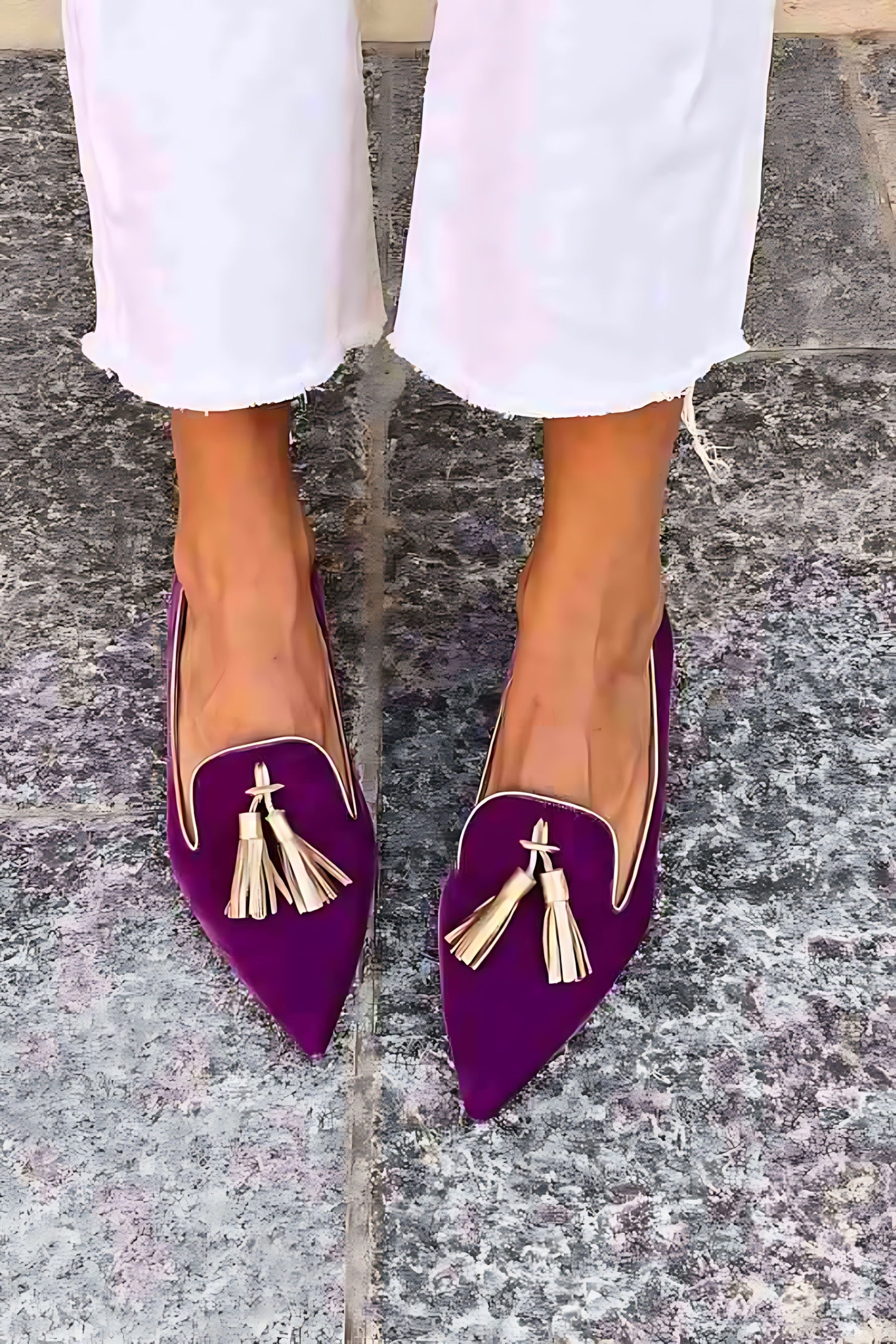 Eden – Suede Tassel Pointed Toe Loafers