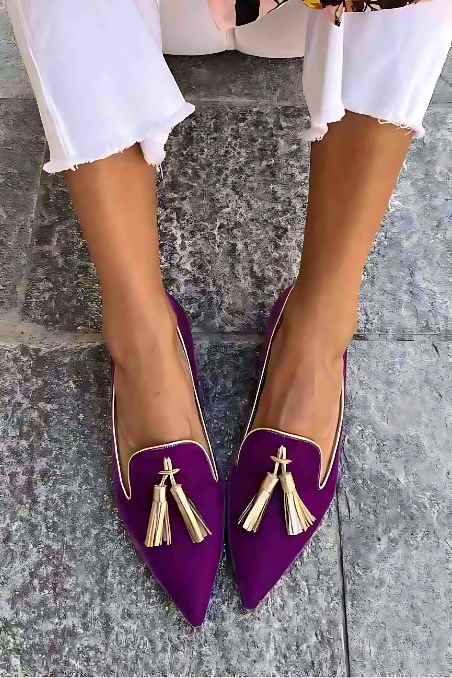 Eden – Suede Tassel Pointed Toe Loafers