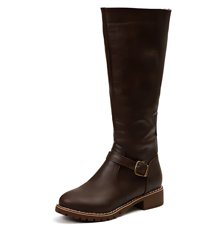 Edith – Leather Knee High Riding Boots
