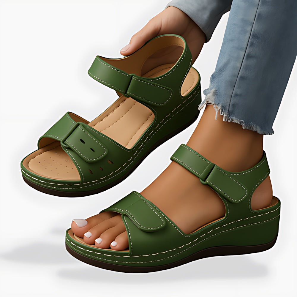 Edith – Orthopedic Double Strap Flat Sandals