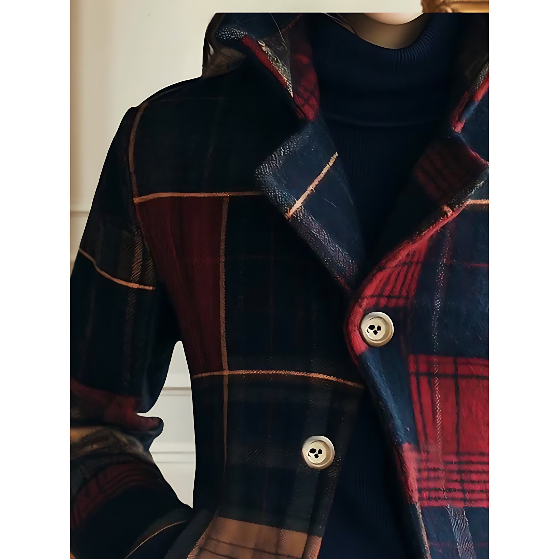 Edith – Plaid Patchwork Button Up Jacket
