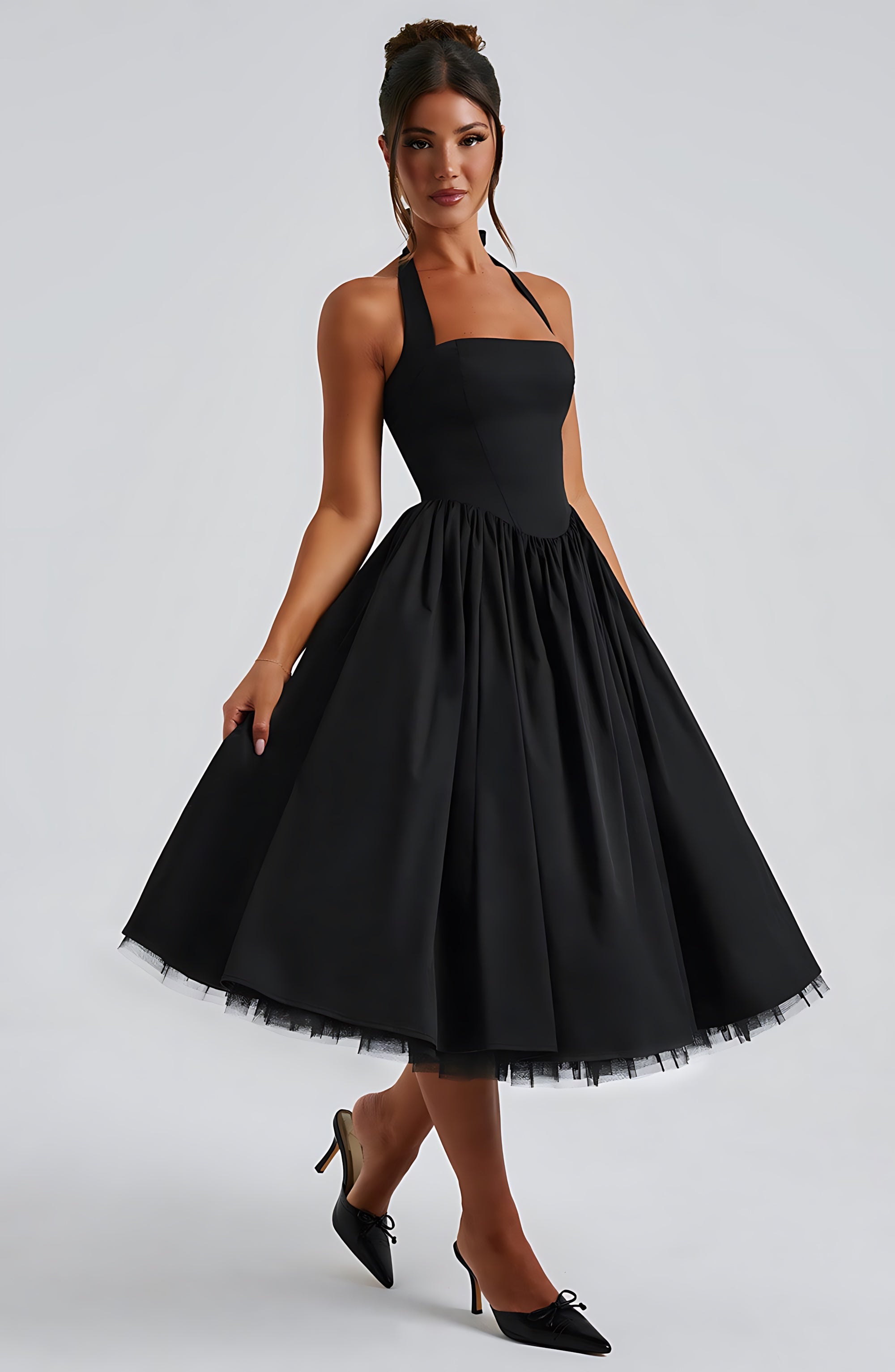 Edith – Square Neck A Line Summer Midi Dress
