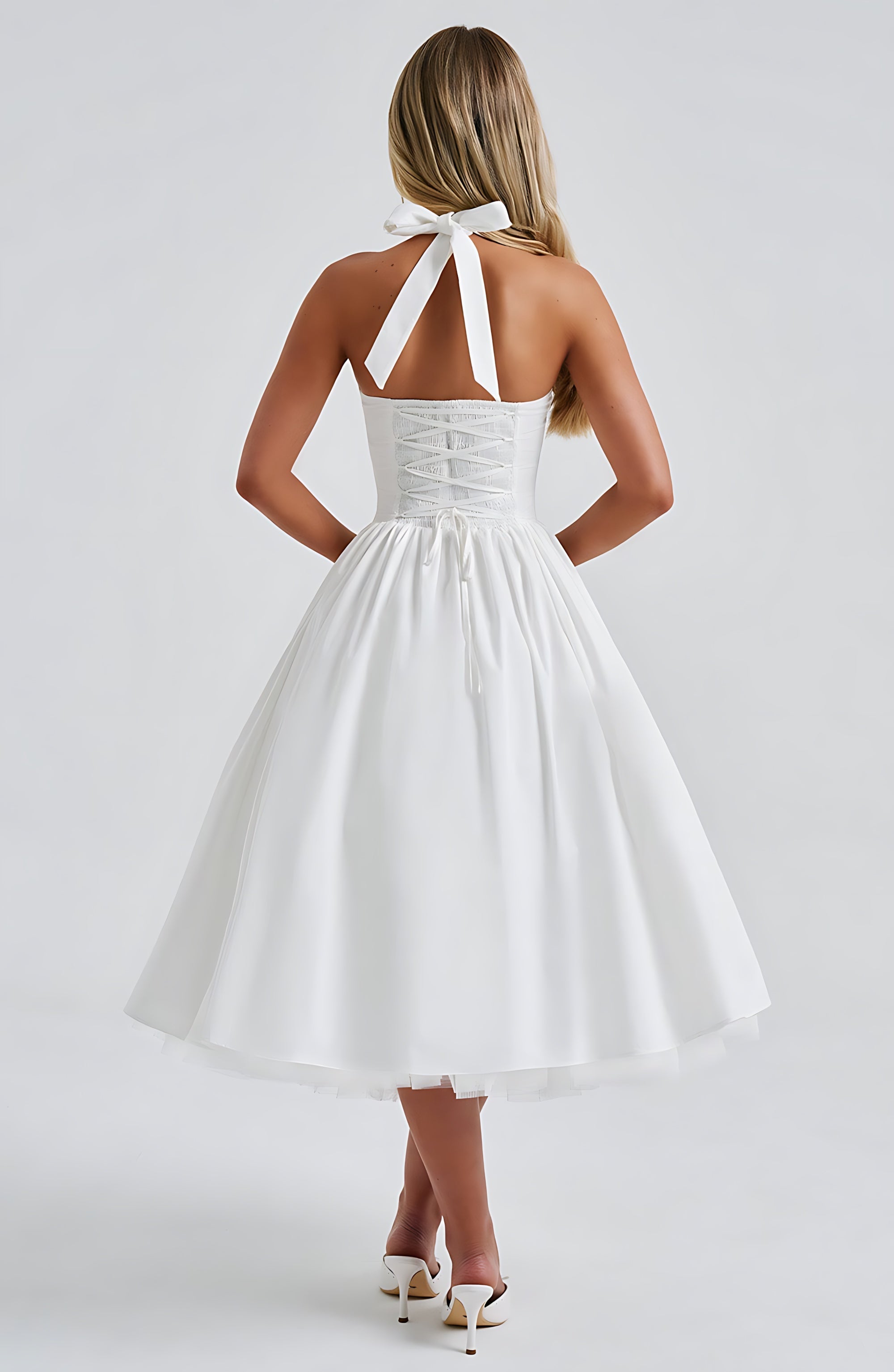 Edith – Square Neck A Line Summer Midi Dress