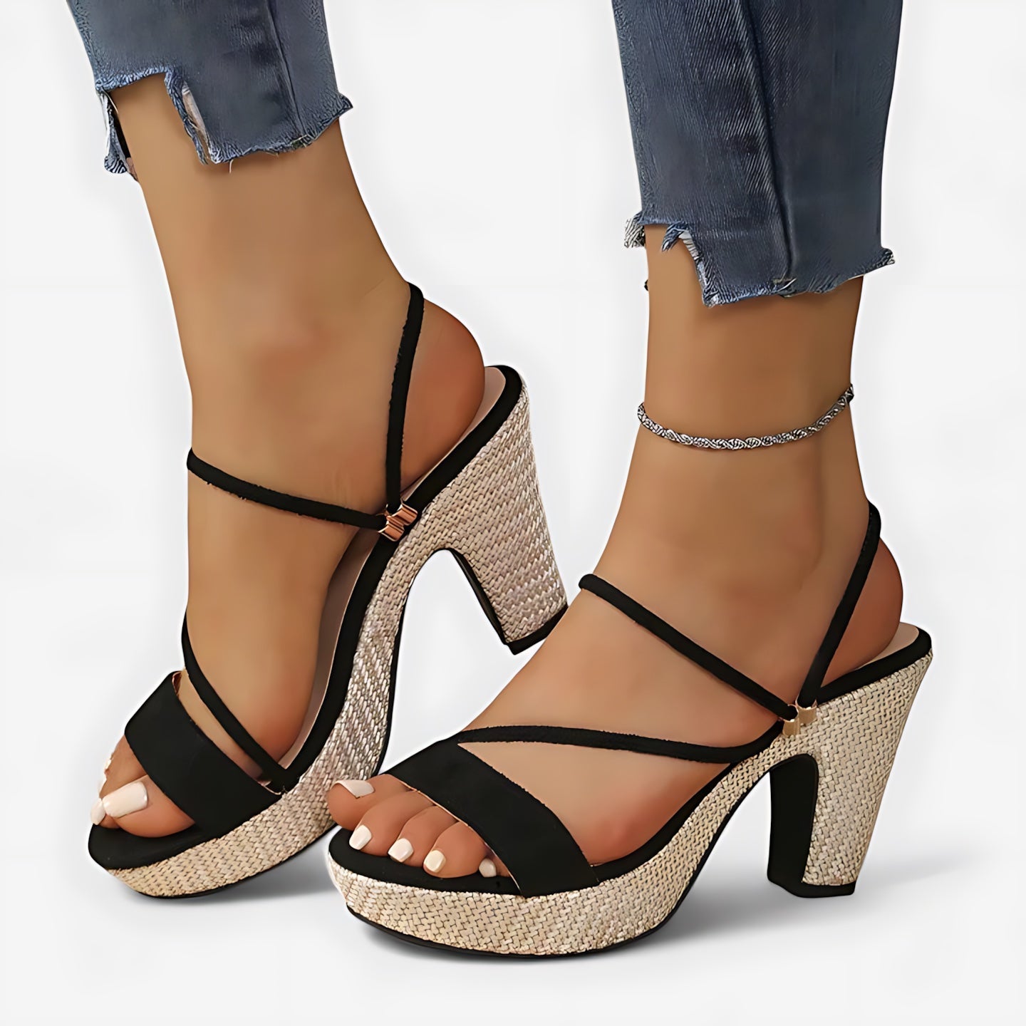 Edith – Strappy Platform Block Heel Sandals