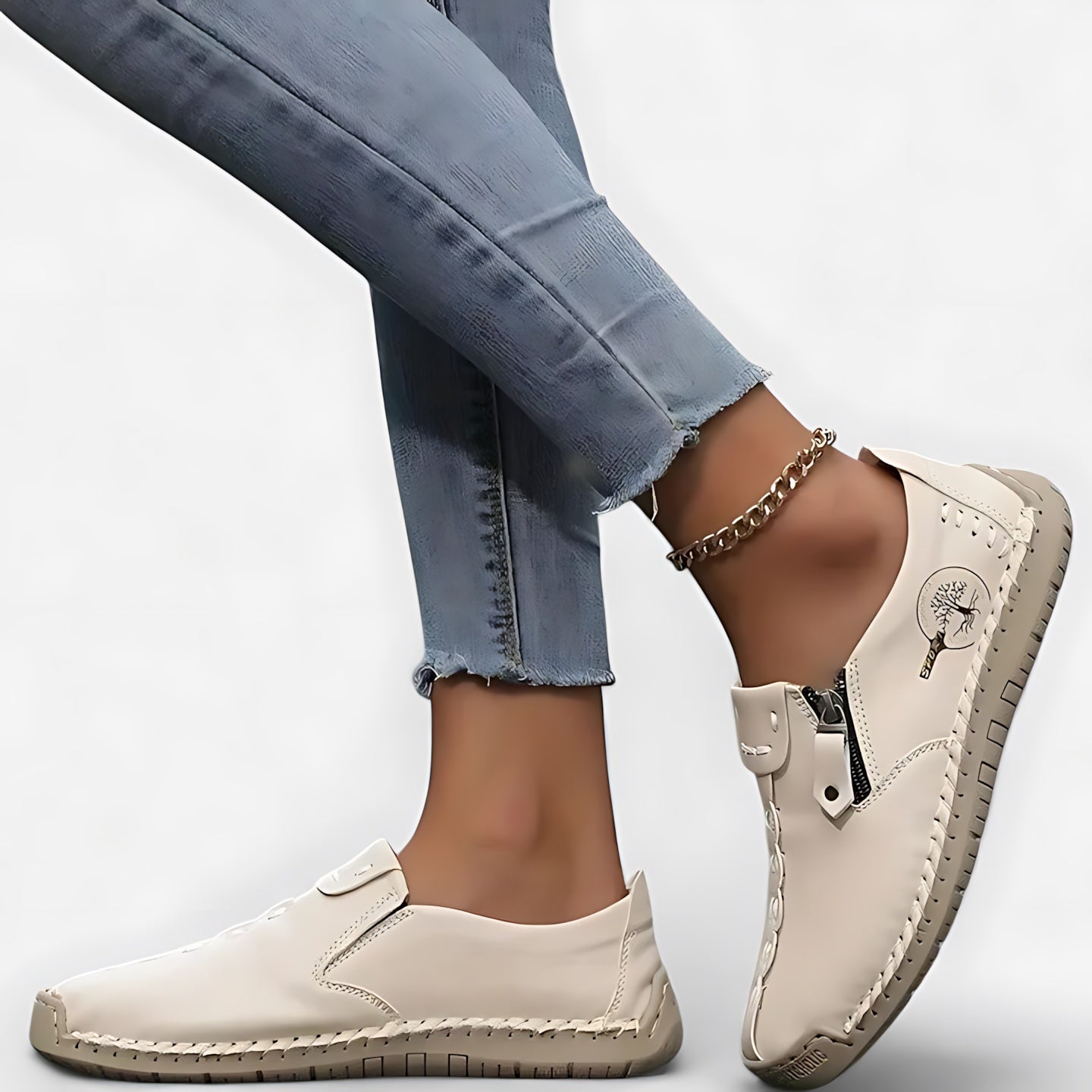 Eleanor – Leather Slip On Round Toe Loafers
