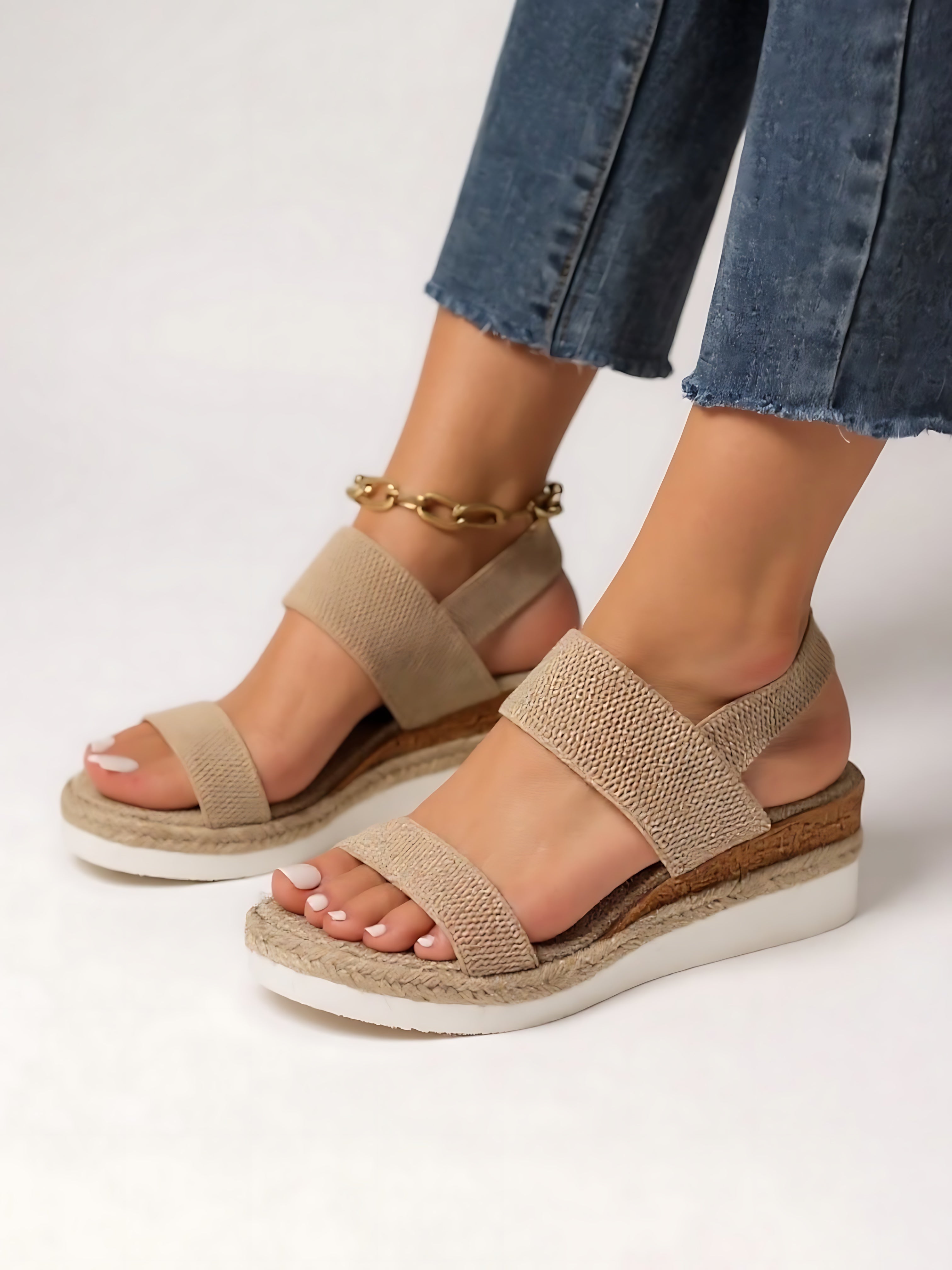 Eleanor – Open Toe Ankle Strap Flatform Sandals
