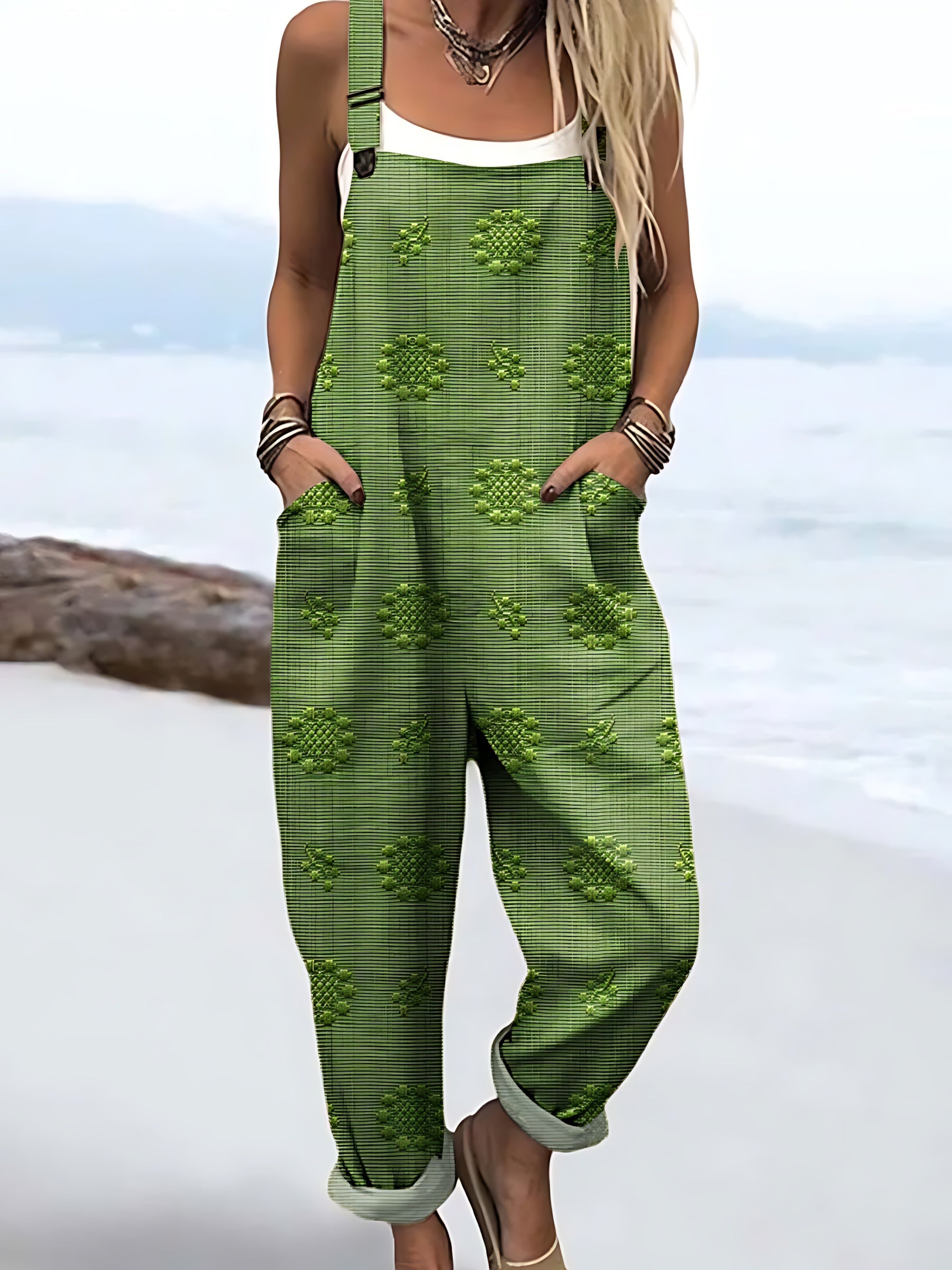 Eleanor – Textured Baggy Overalls