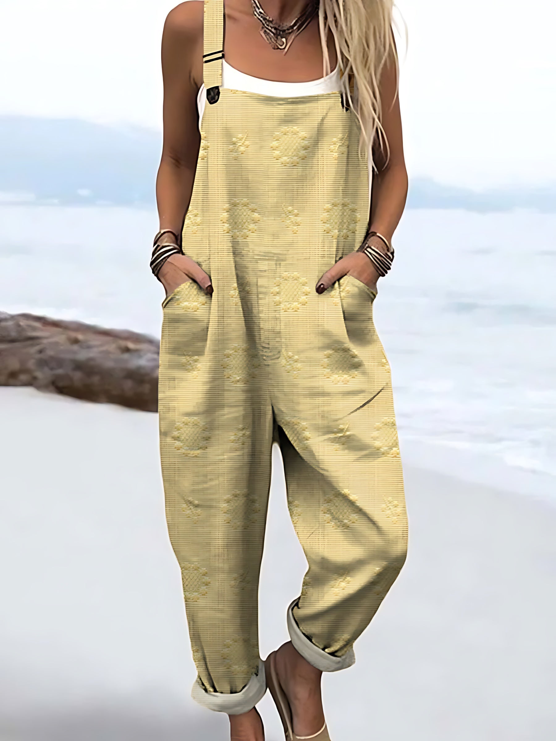 Eleanor – Textured Baggy Overalls