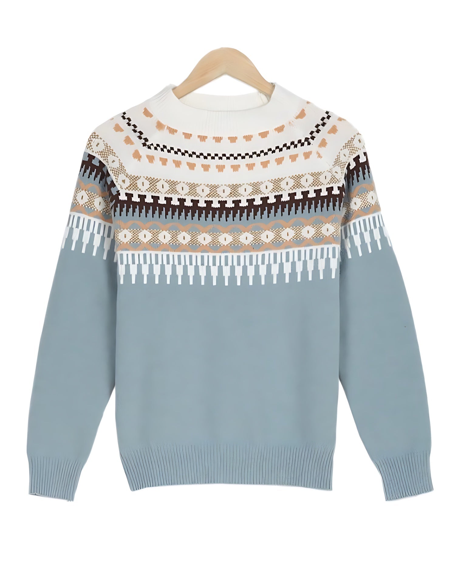 Eliana – Fair Isle Crew Neck Knit Sweater