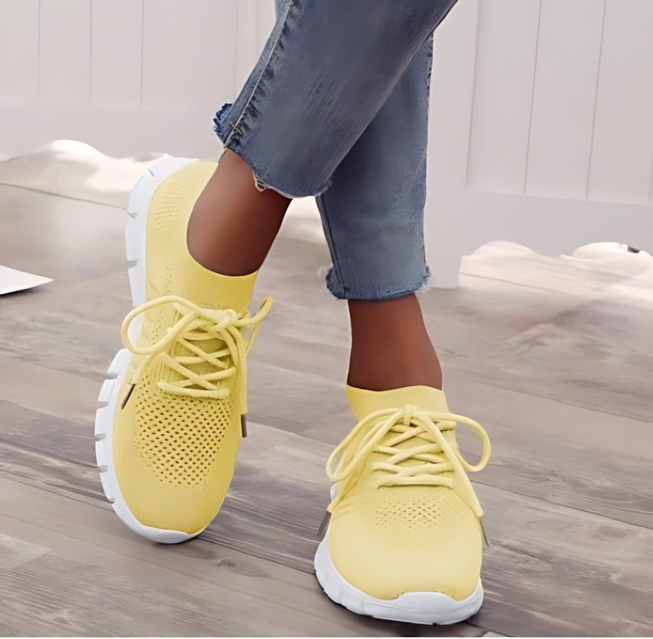 Eliana – Knit Mesh Lace Up Running Sneakers