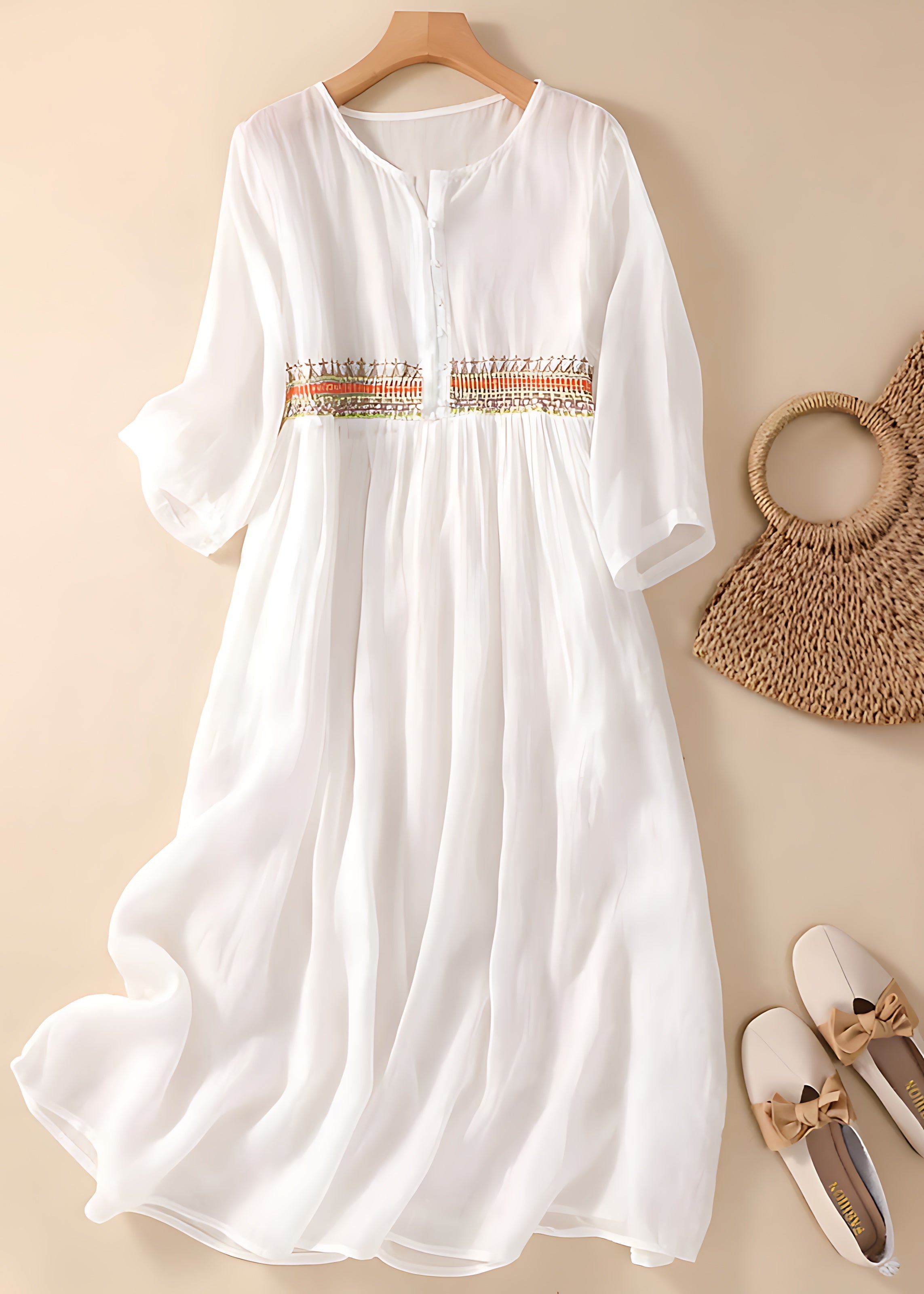 Eliana – Puff Sleeve Flowy Summer Maxi Dress