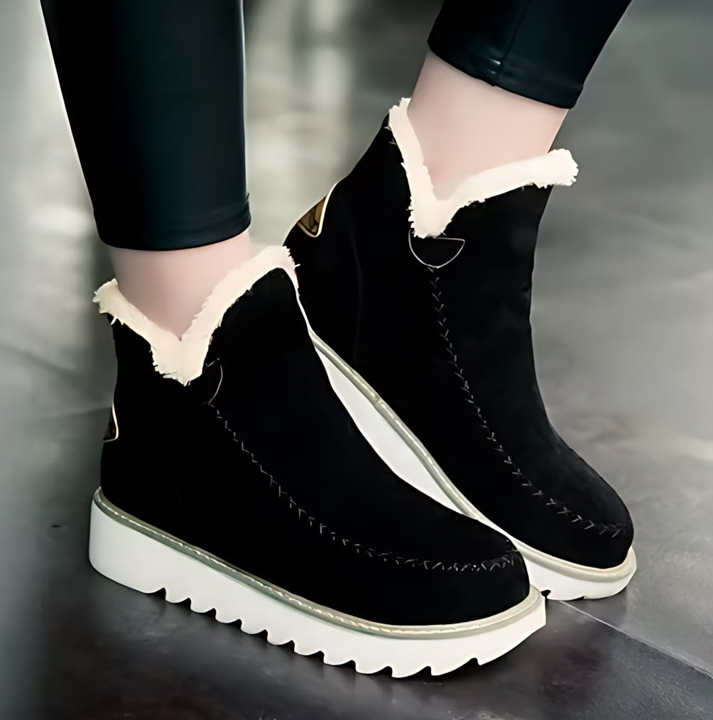 Eliana – Suede Faux Fur Lined Ankle Boots