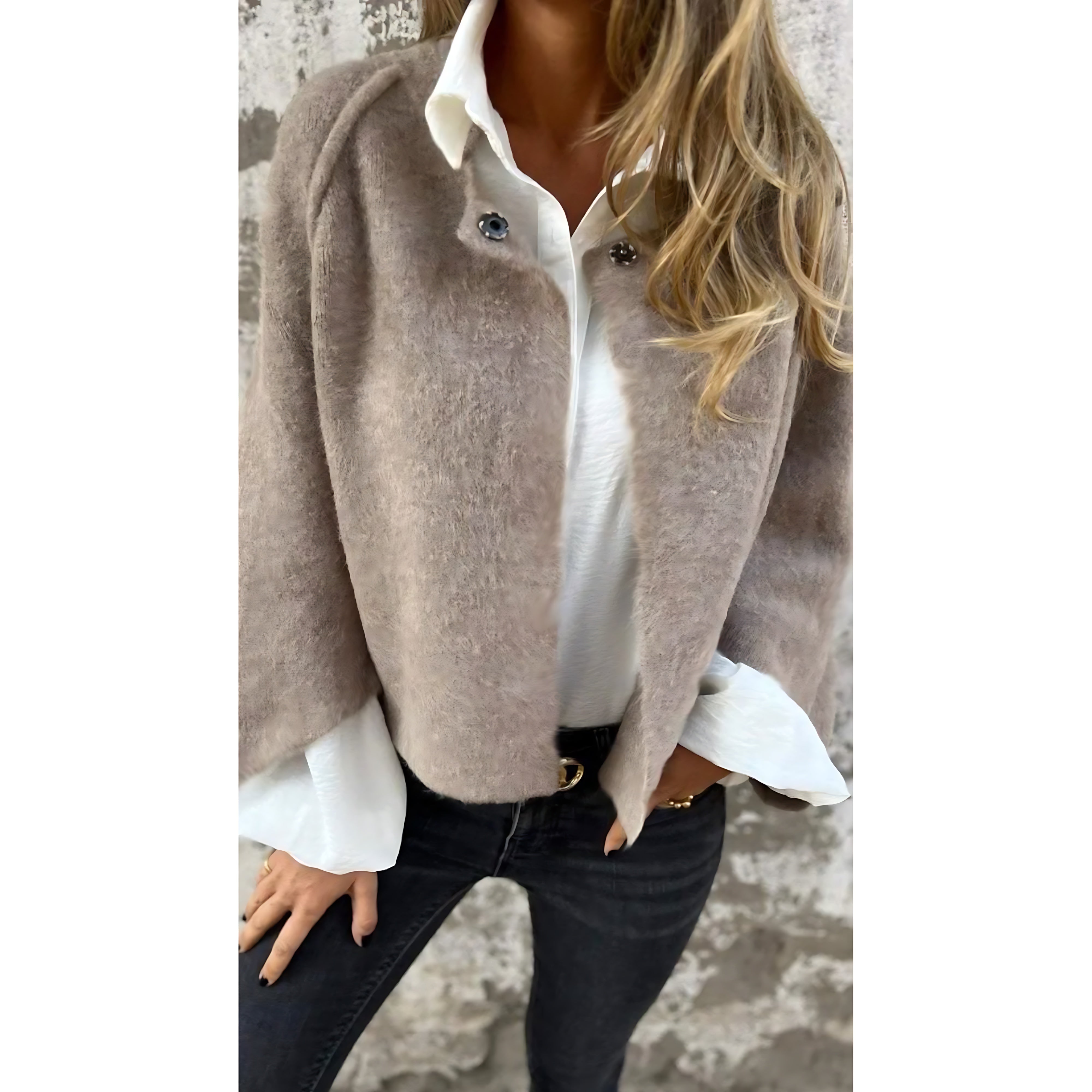 Elise – Faux Fur Collared Jacket