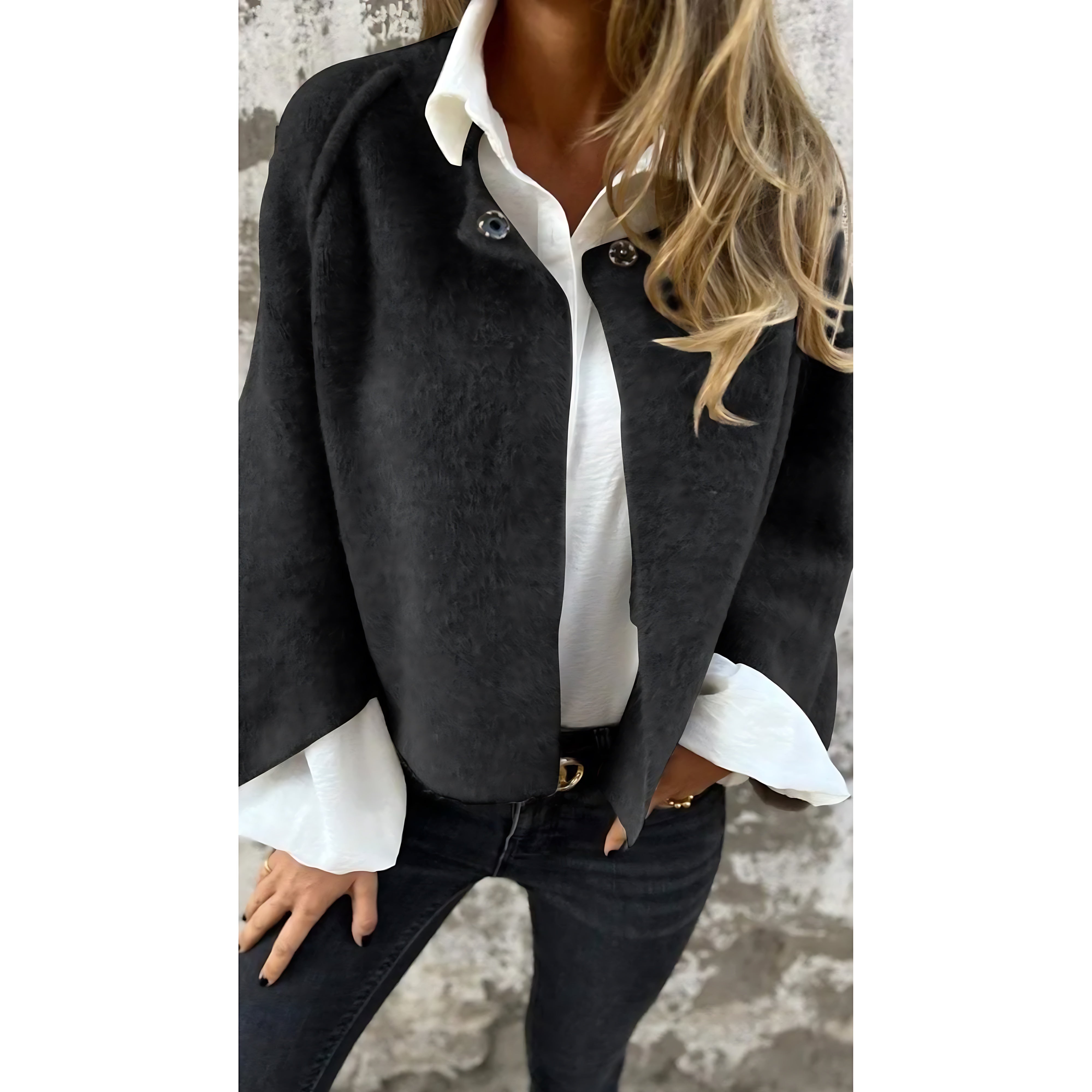 Elise – Faux Fur Collared Jacket