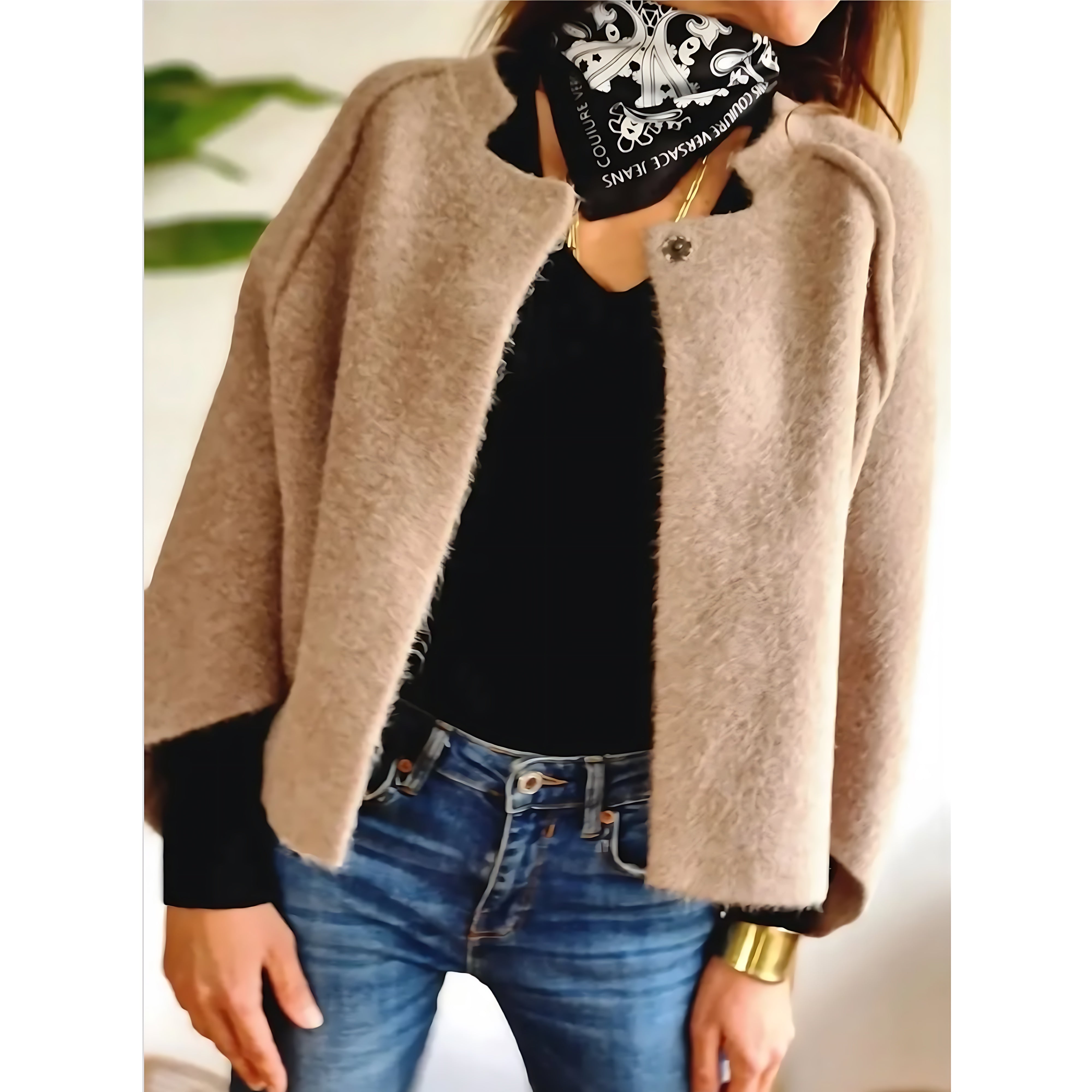 Elise – Faux Fur Collared Jacket