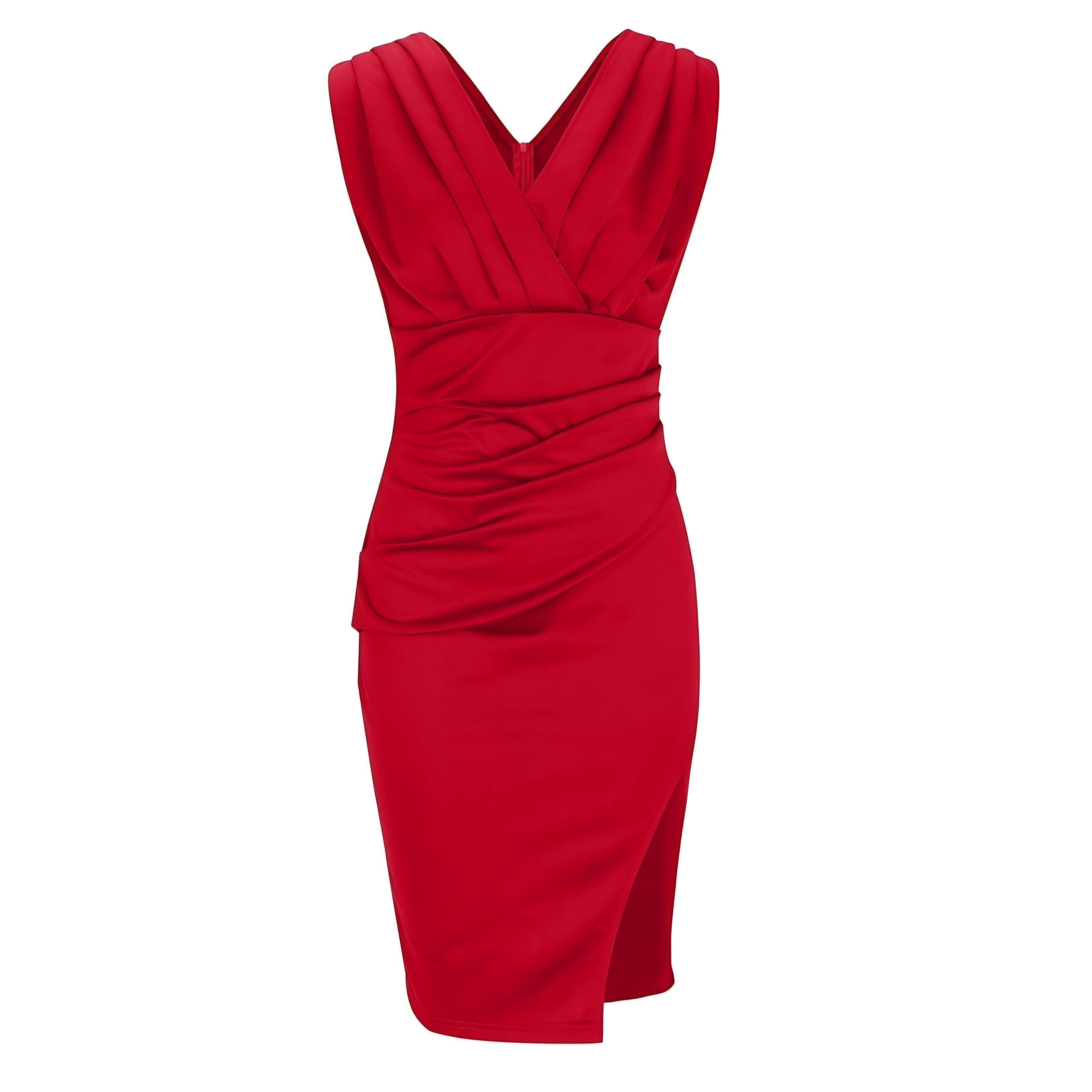 Elise – V Neck Ruched Bodycon Mini Dress