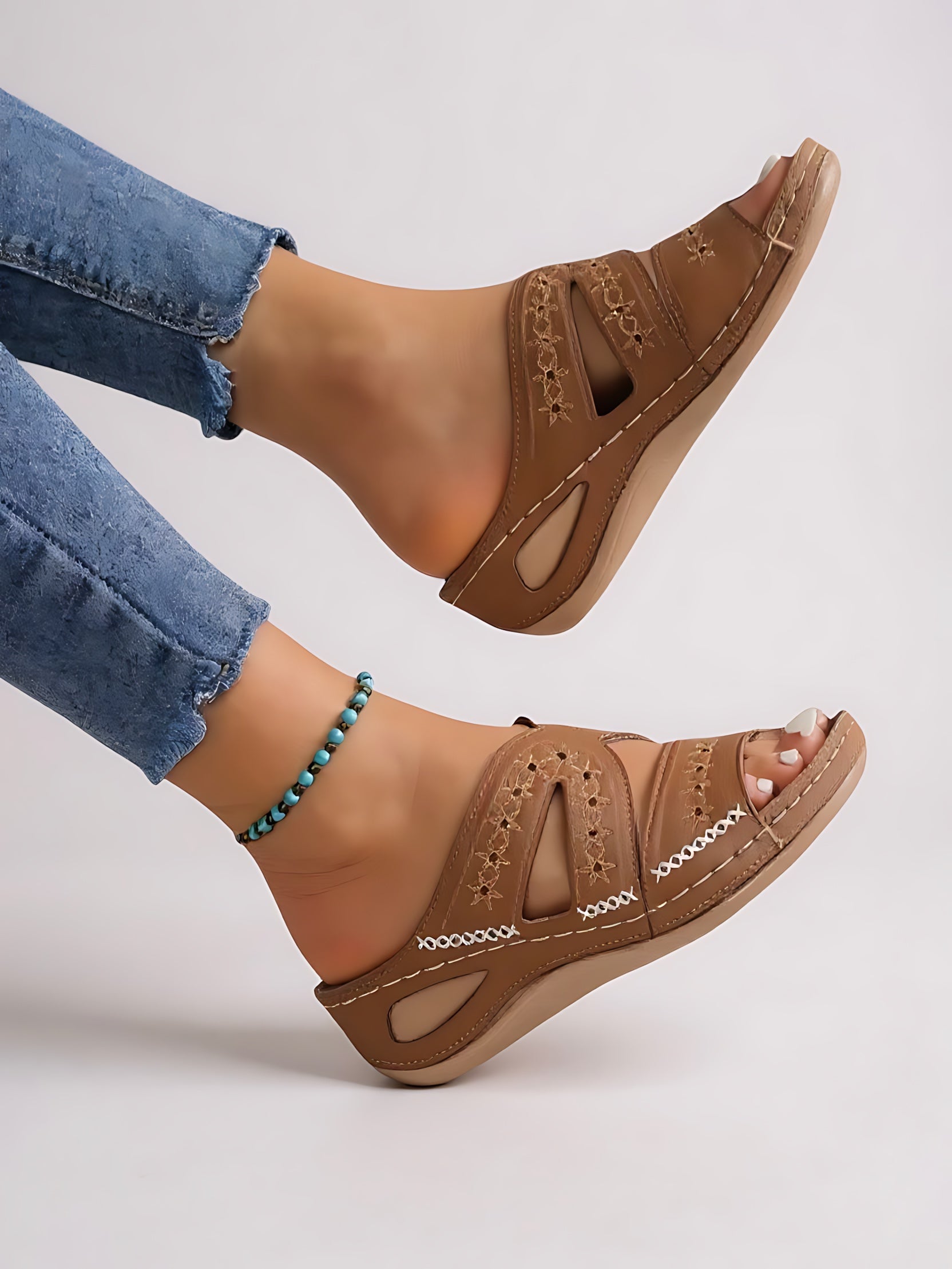 Elise – Woven Crossover Slide Sandals