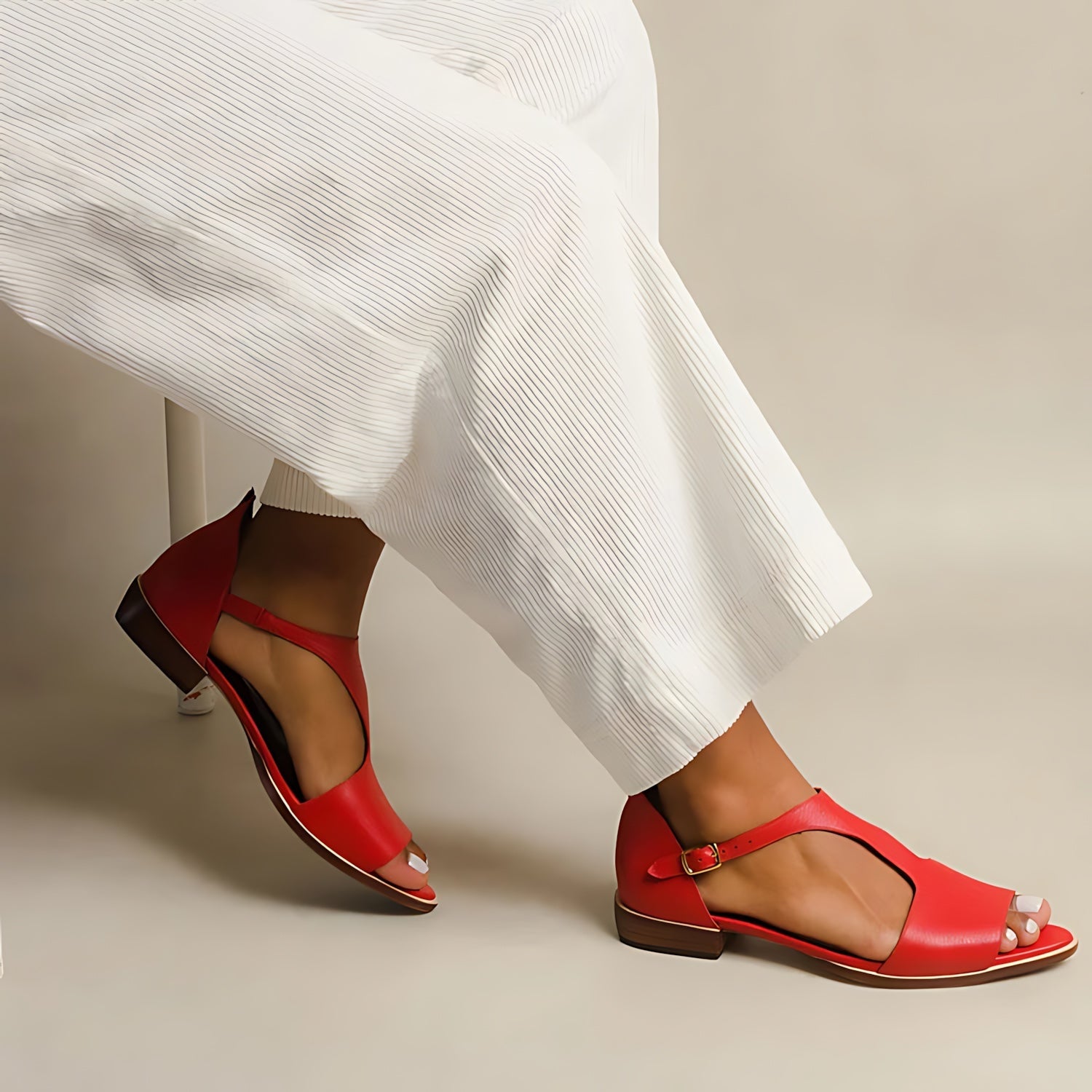 Eliza – Embellished T-Strap Flat Sandals
