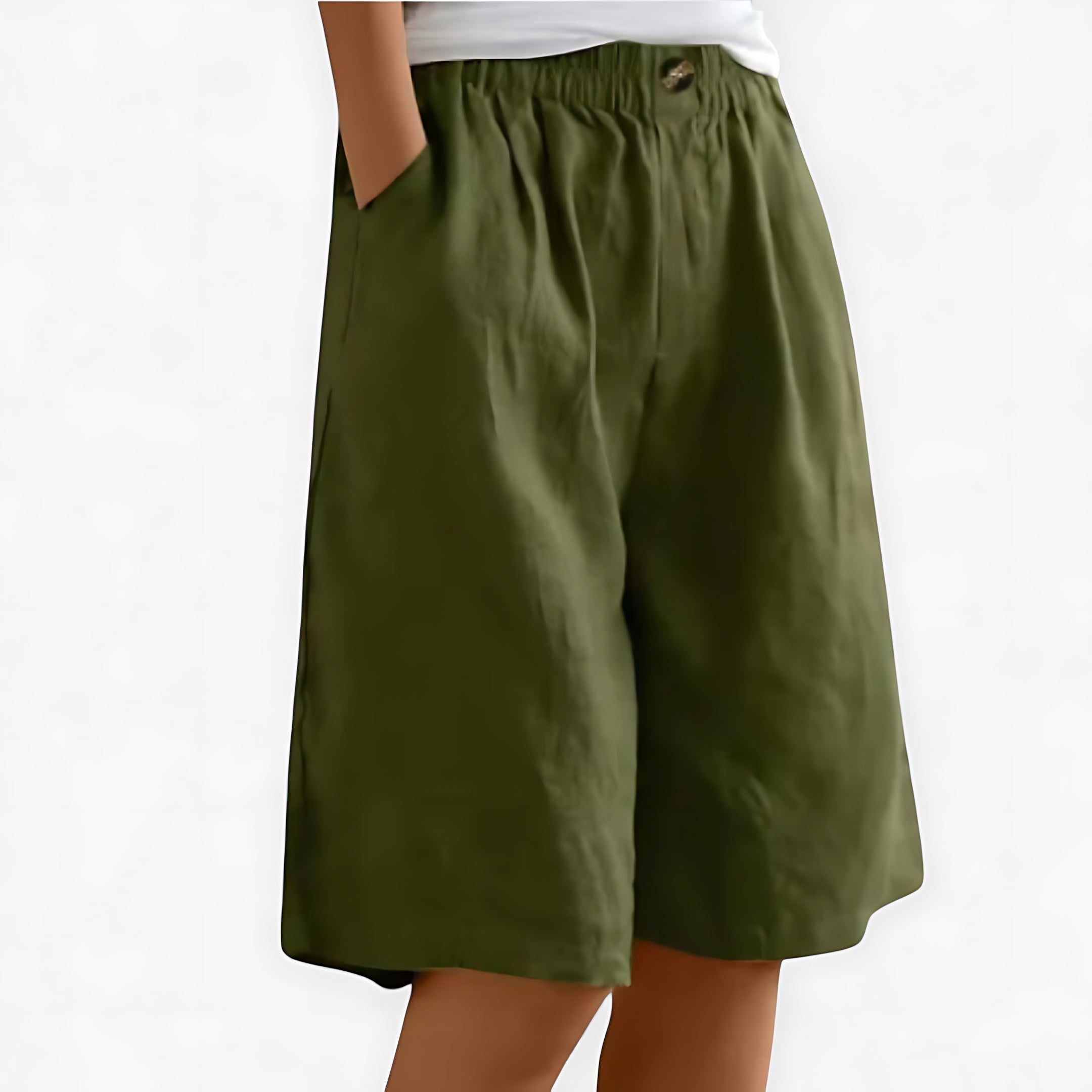 Eliza – High Waist Wide Leg Bermuda Shorts