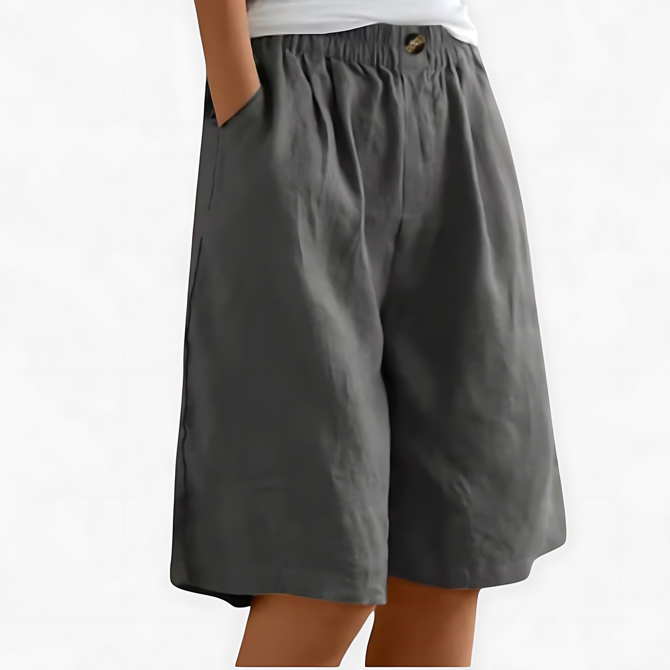 Eliza – High Waist Wide Leg Bermuda Shorts
