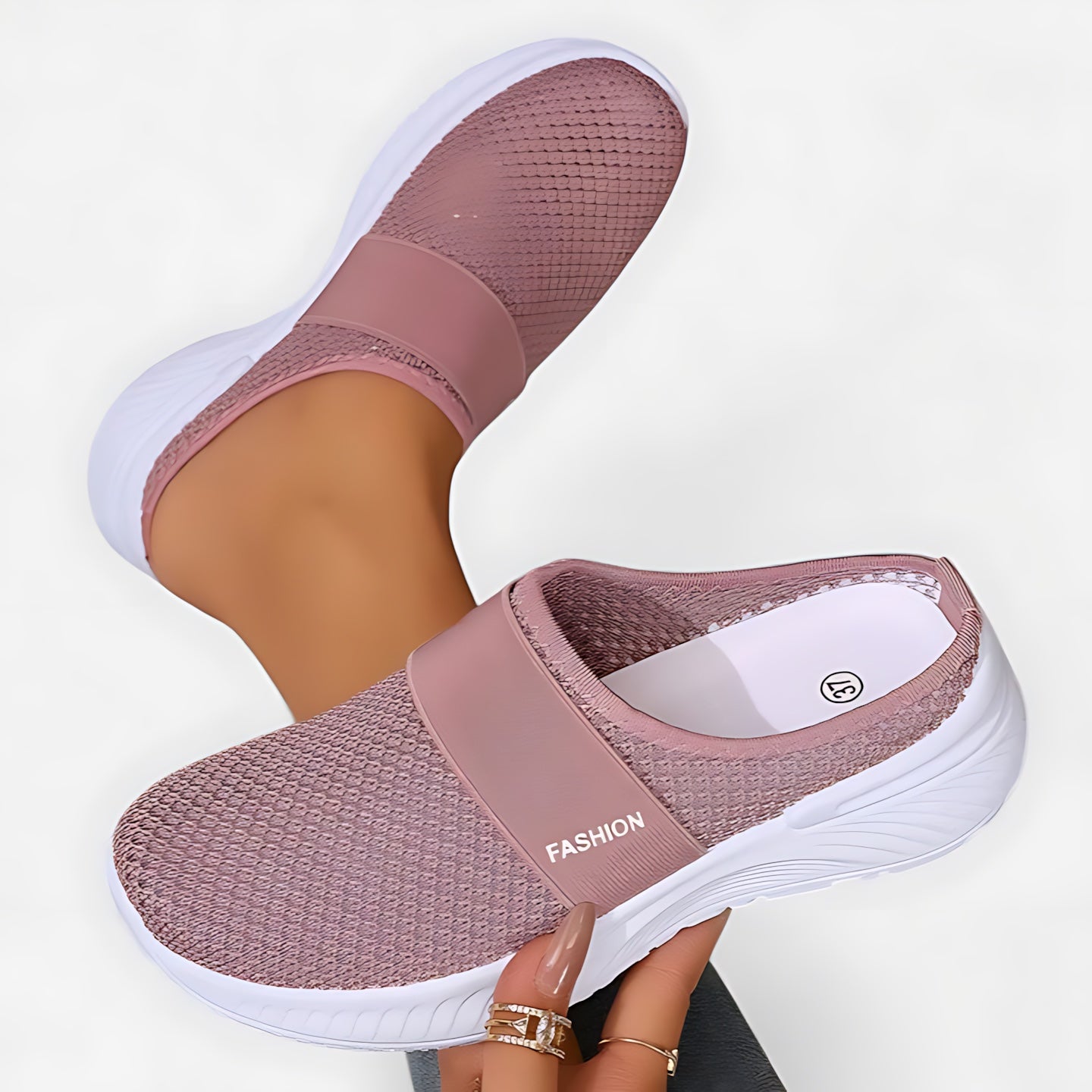 Eliza – Mesh Closed Toe Sneaker Mules