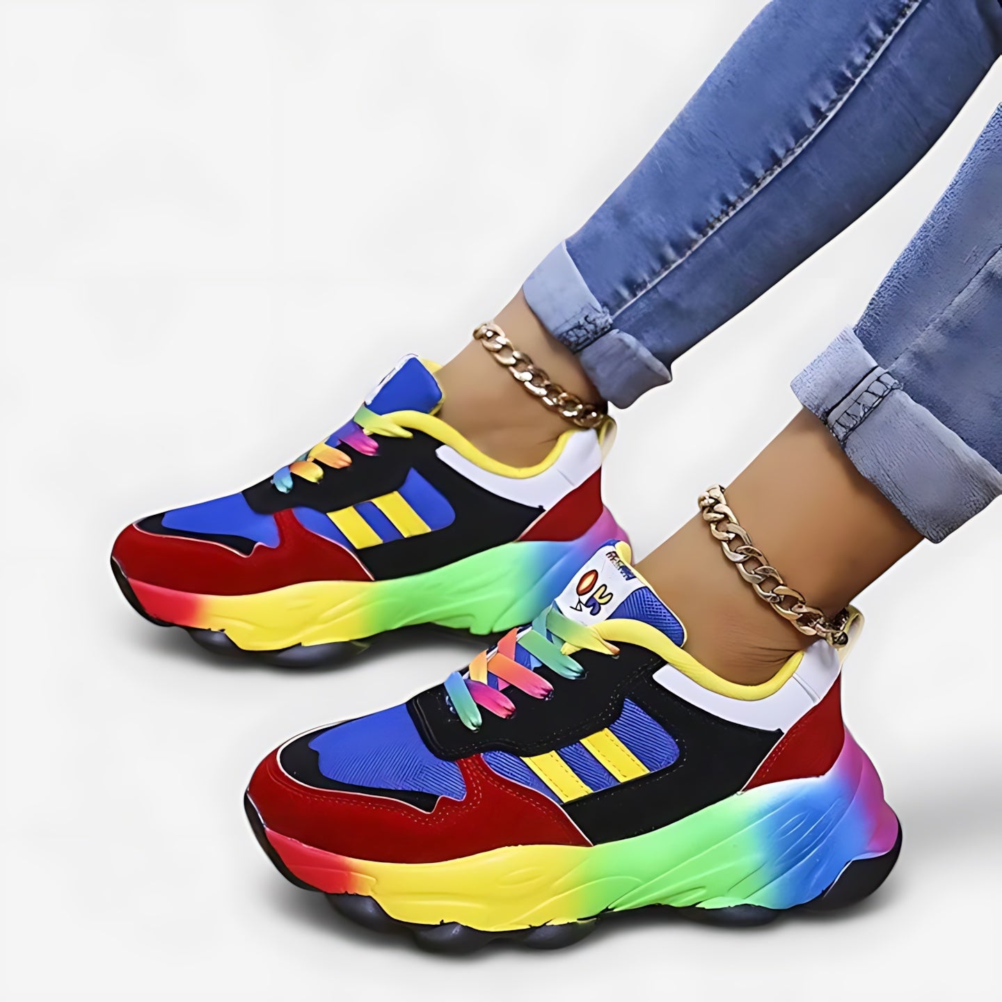Elizabeth – Colorblock Chunky Sole Lace Up Sneakers