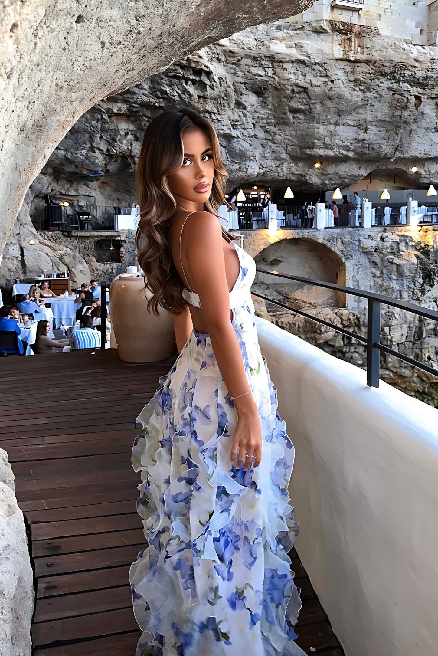 Elizabeth – Floral Sweetheart Wedding Guest Maxi Dress