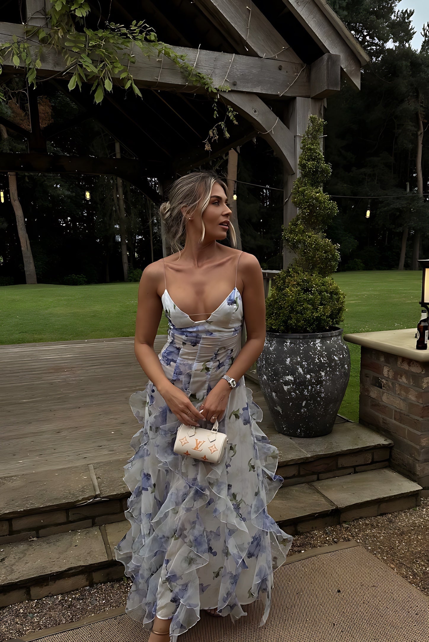Elizabeth – Floral Sweetheart Wedding Guest Maxi Dress