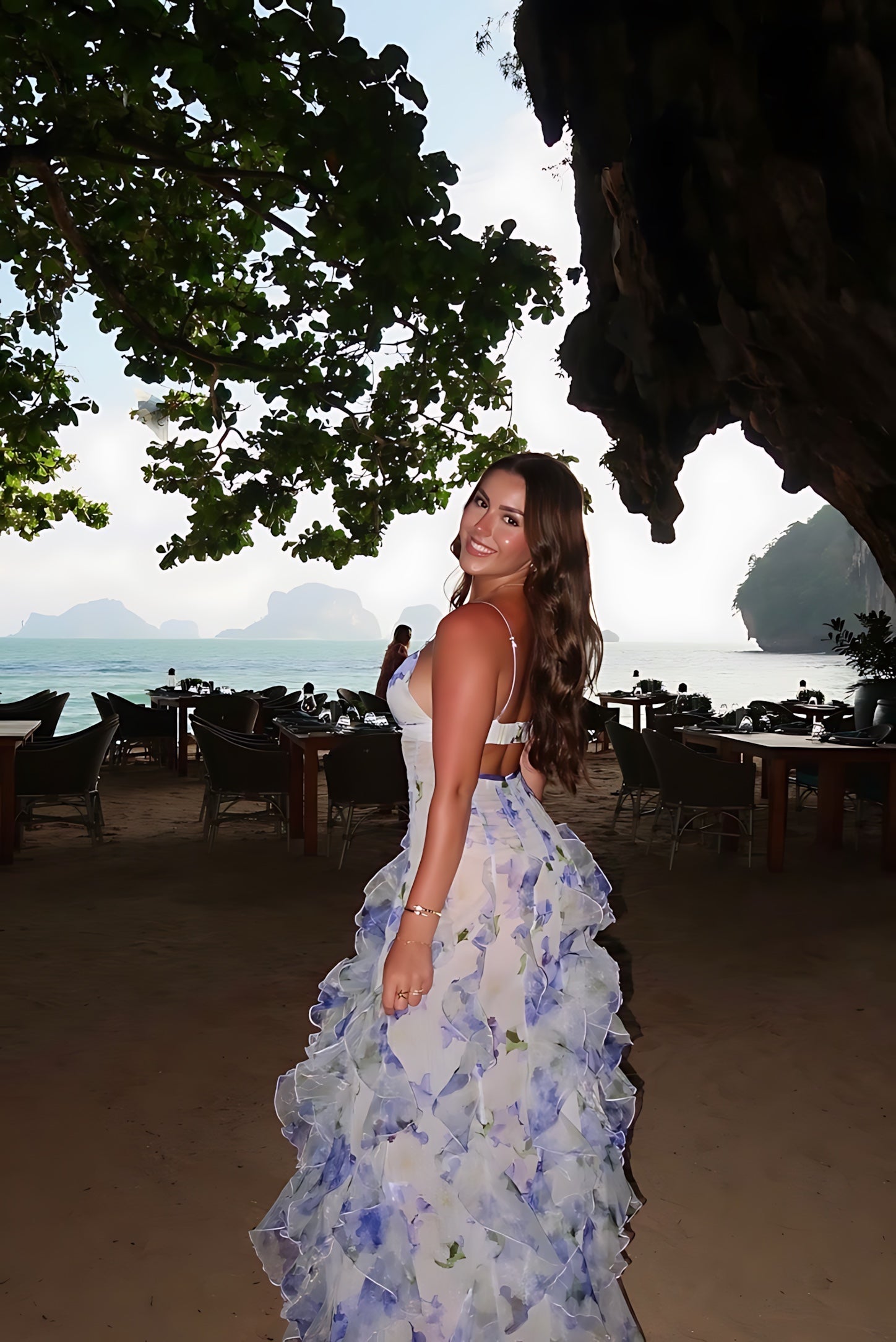 Elizabeth – Floral Sweetheart Wedding Guest Maxi Dress