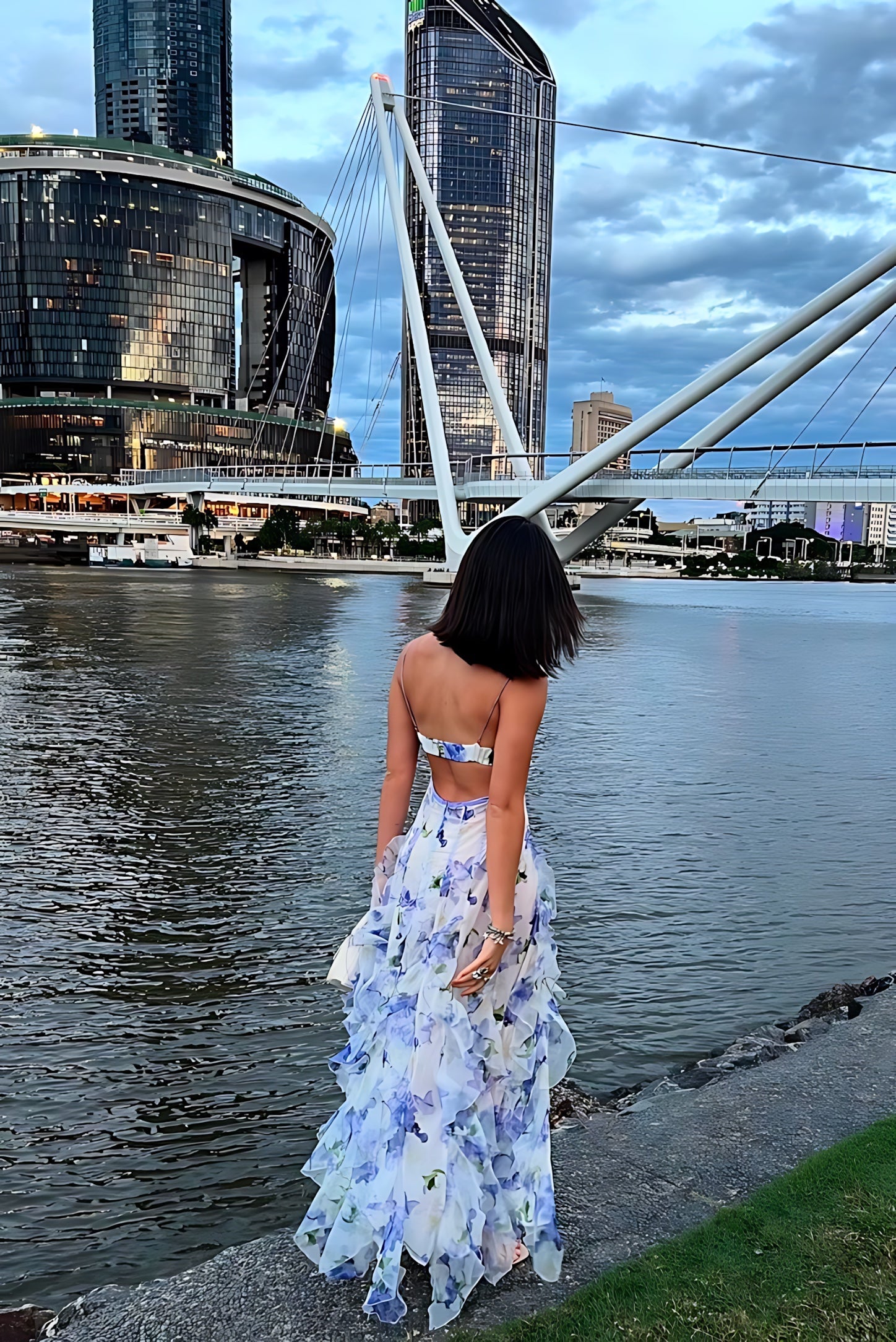 Elizabeth – Floral Sweetheart Wedding Guest Maxi Dress