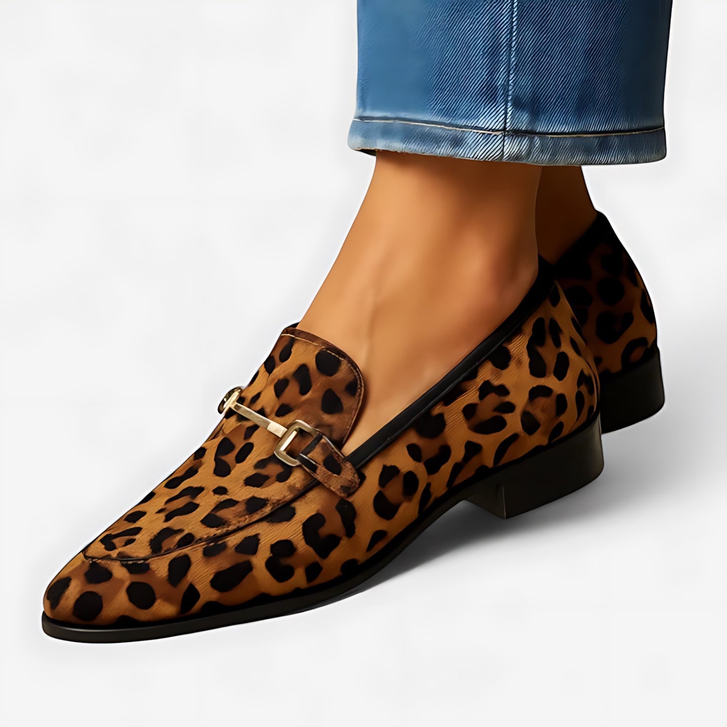 Ella – Leopard Print Almond Toe Loafers