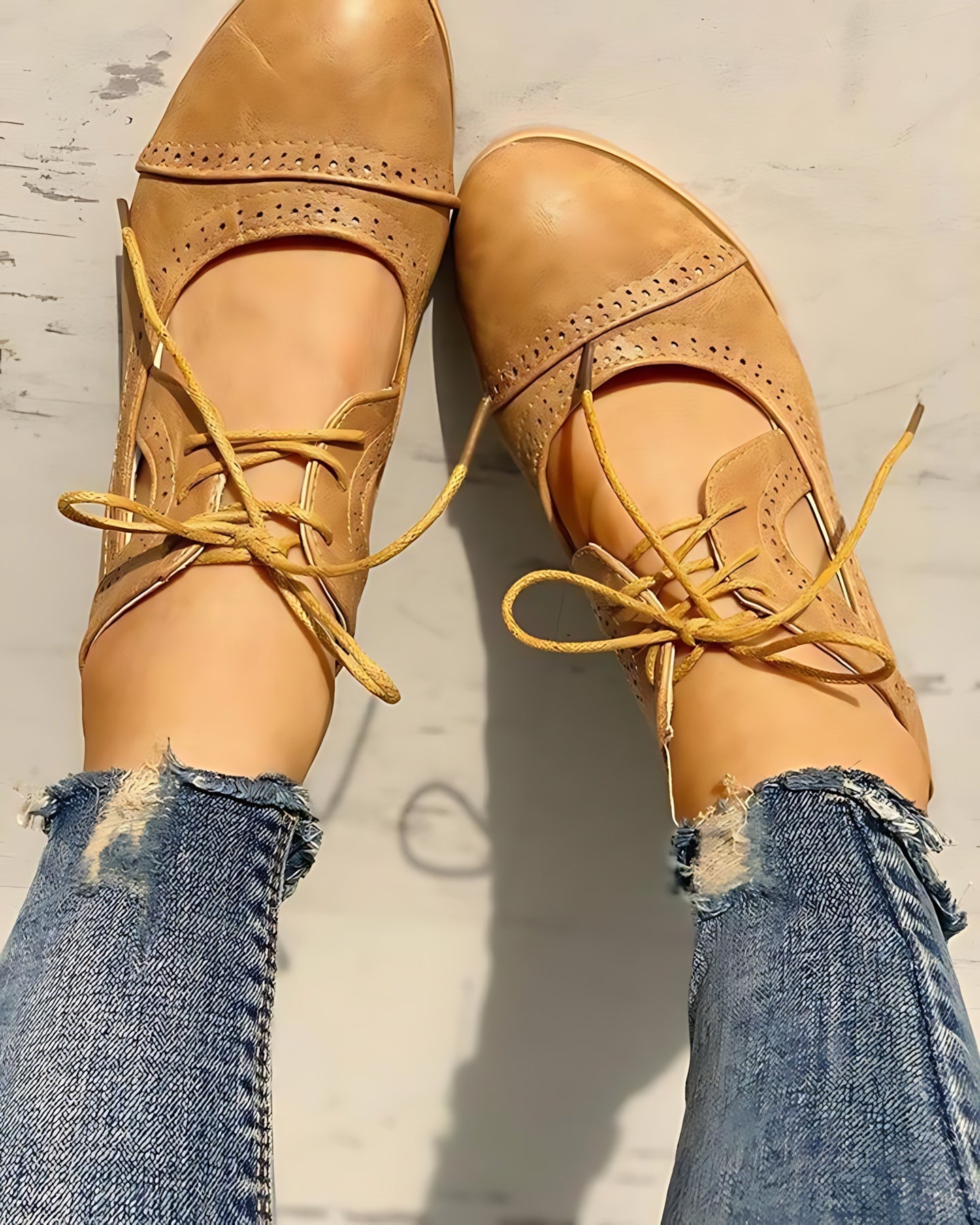 Elliana – Leather Lace Up Block Heel Oxfords