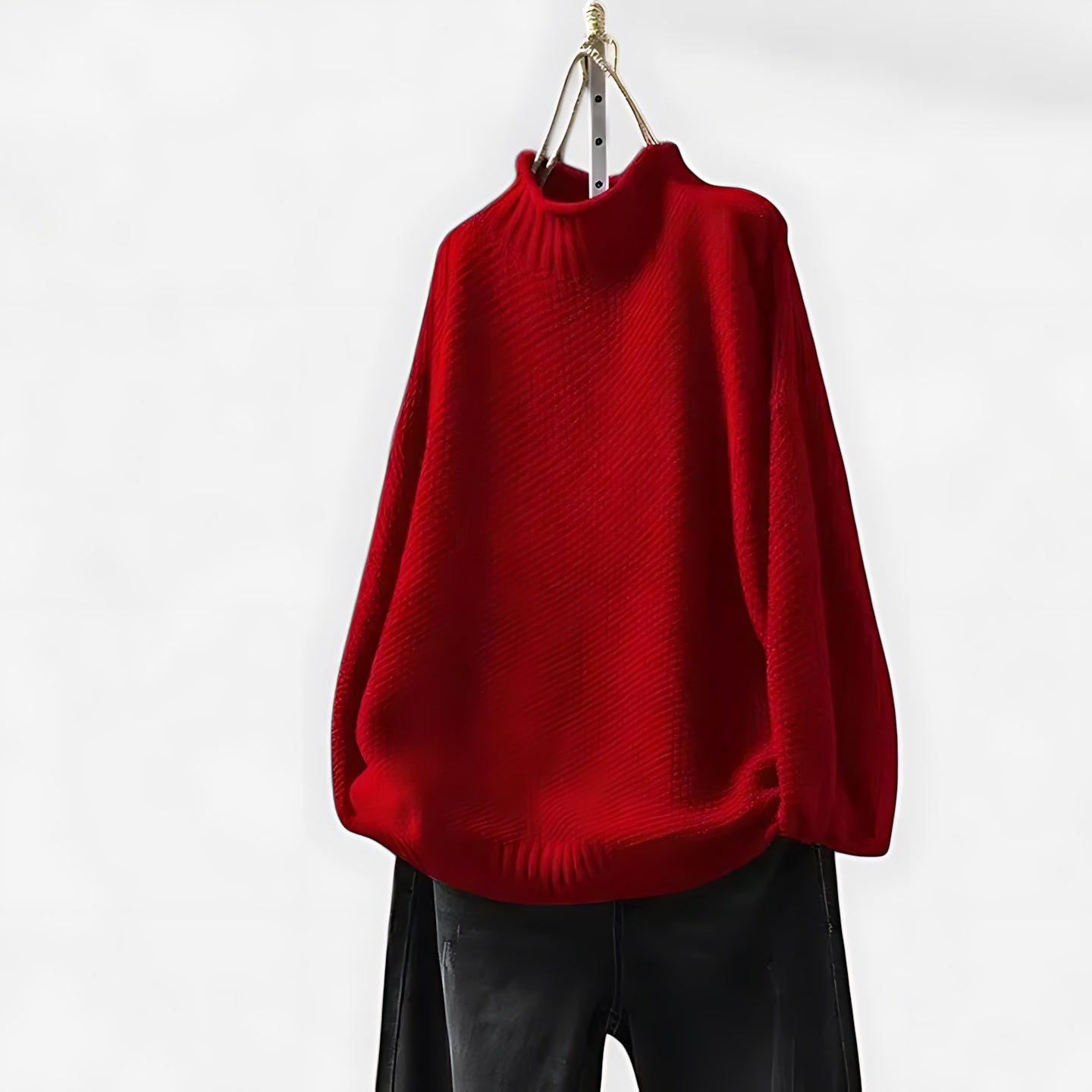 Ellie – Mock Neck Draped Knit Sweater