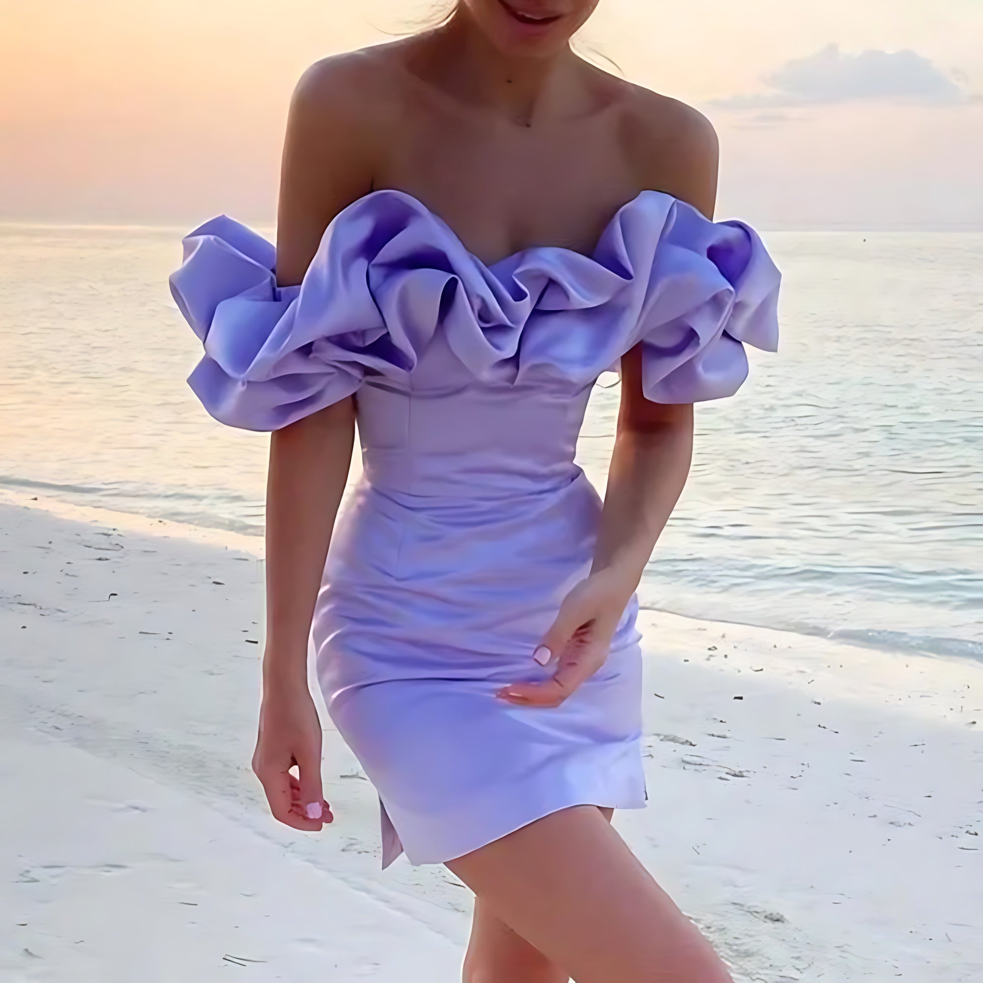 Eloise – Strapless Ruffle Wedding Guest Mini Dress