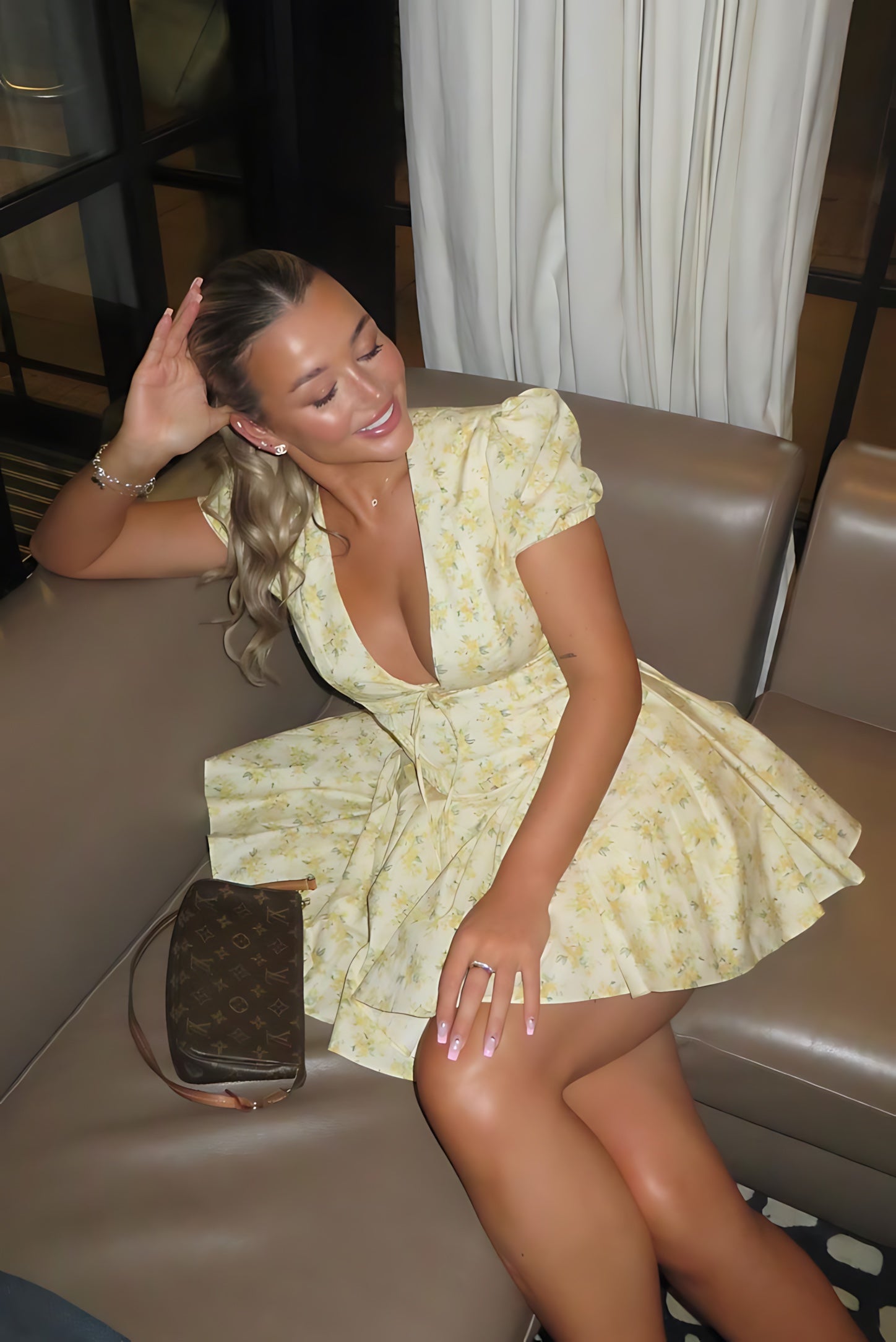 Emilia – Floral Puff Sleeve A-Line Mini Dress