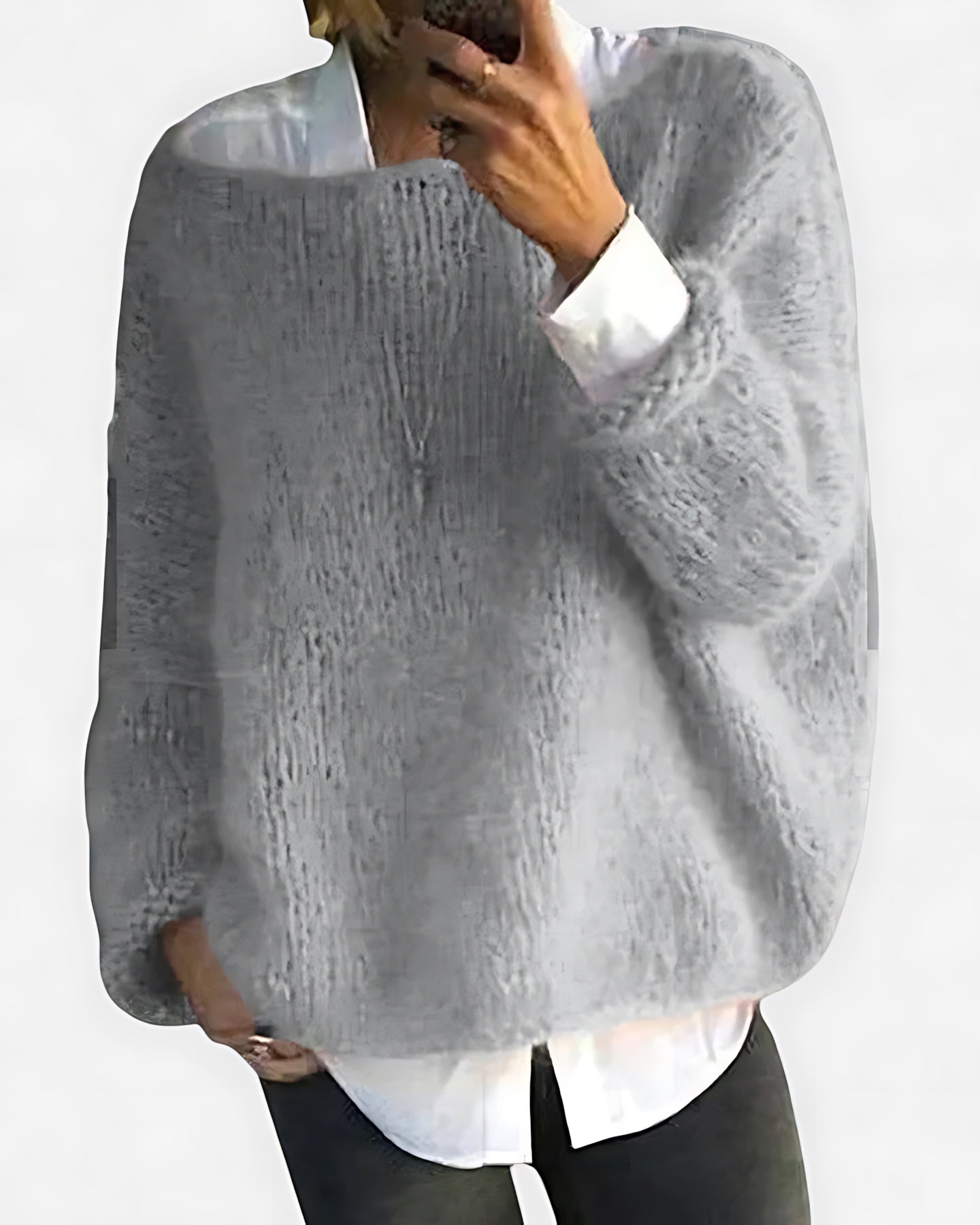 Emilia – Fuzzy Oversized Knit Sweater