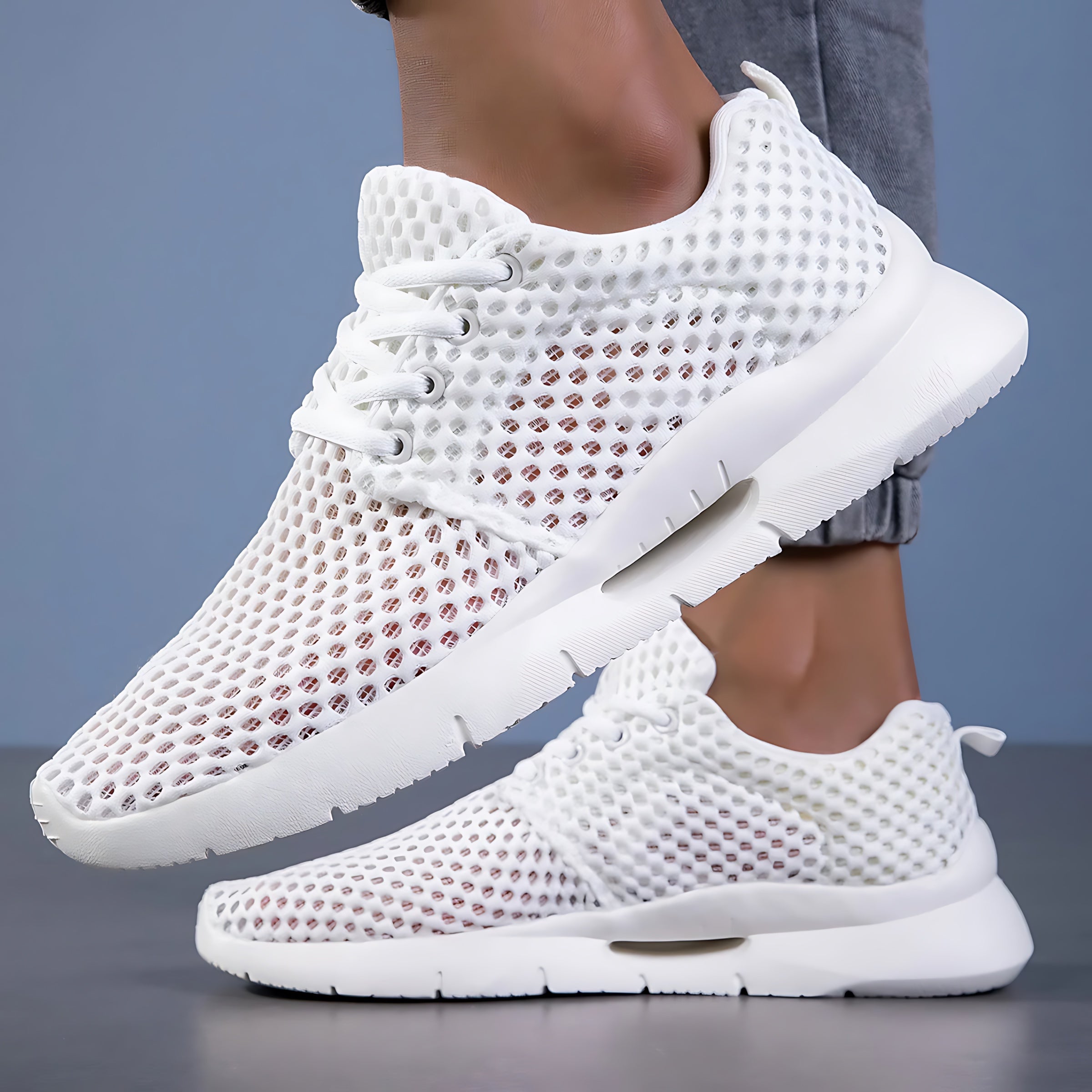 Emily – Breathable Mesh Lace Up Walking Sneakers